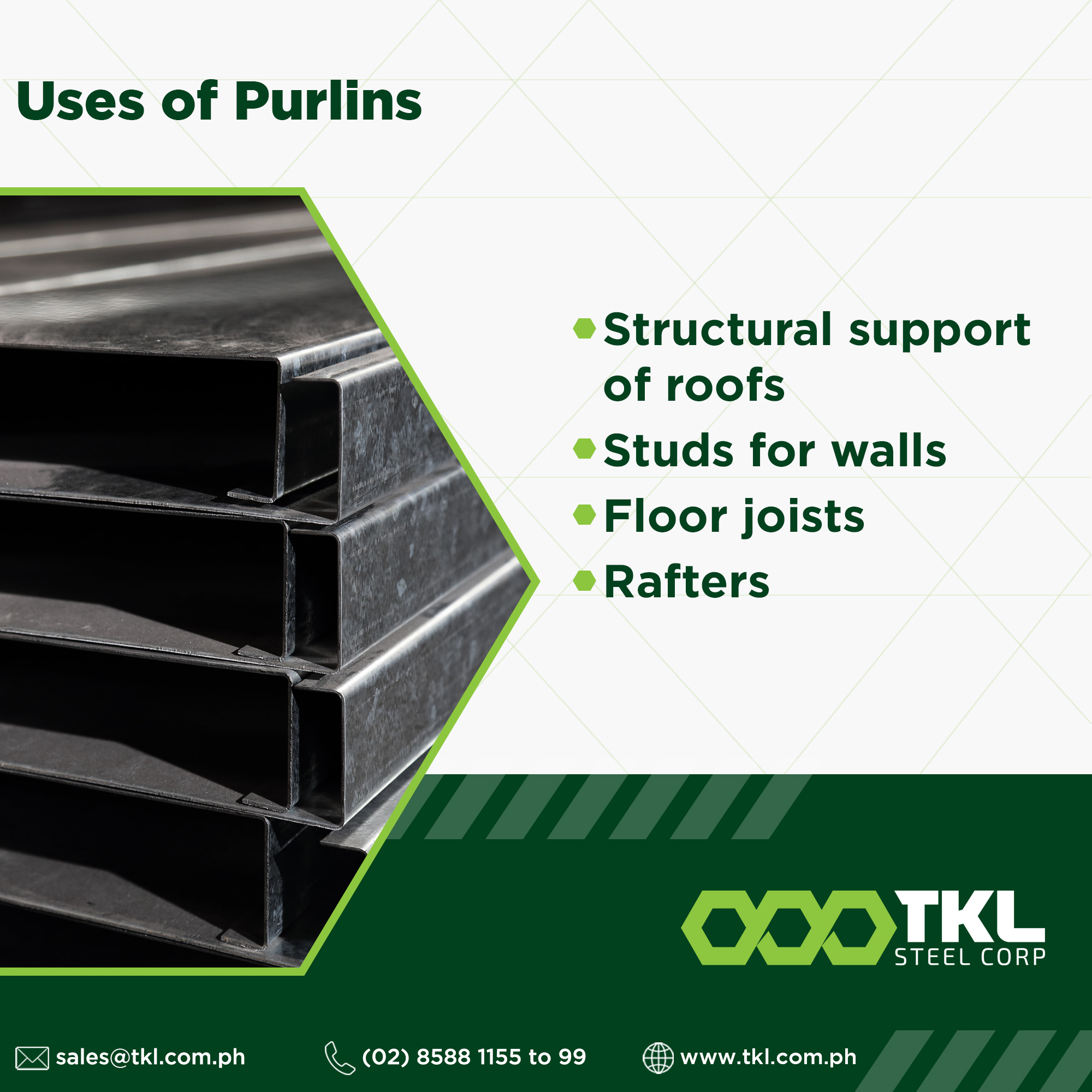 TKL Steel - Purlins or also known as sheeting rails are... | Facebook