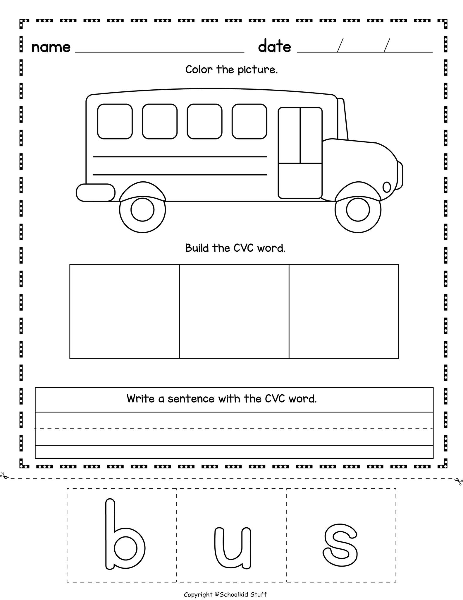 📢🎨Let's Build CVC Words with... - Worksheets for kids