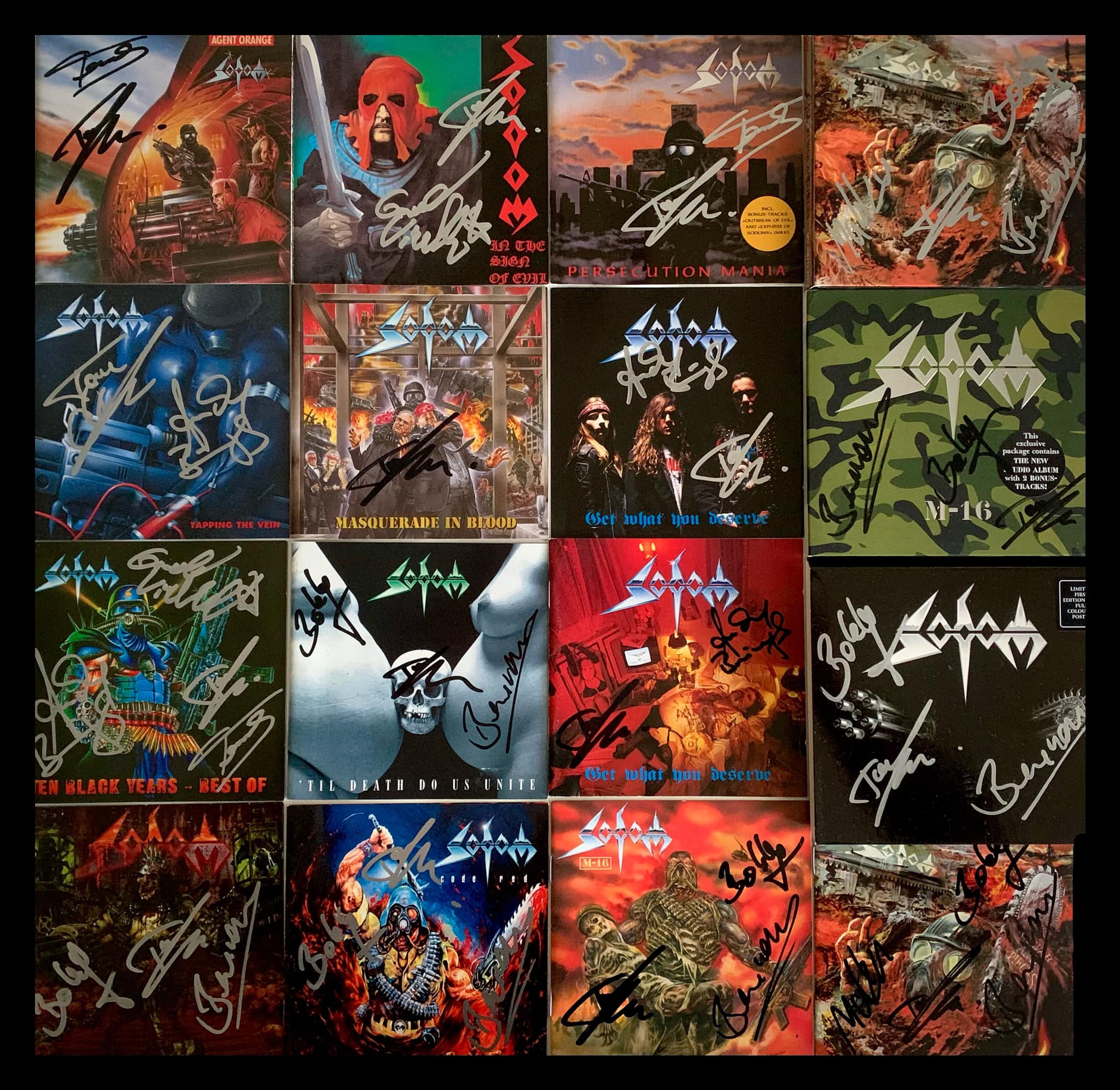 my signed SODOM CD collection