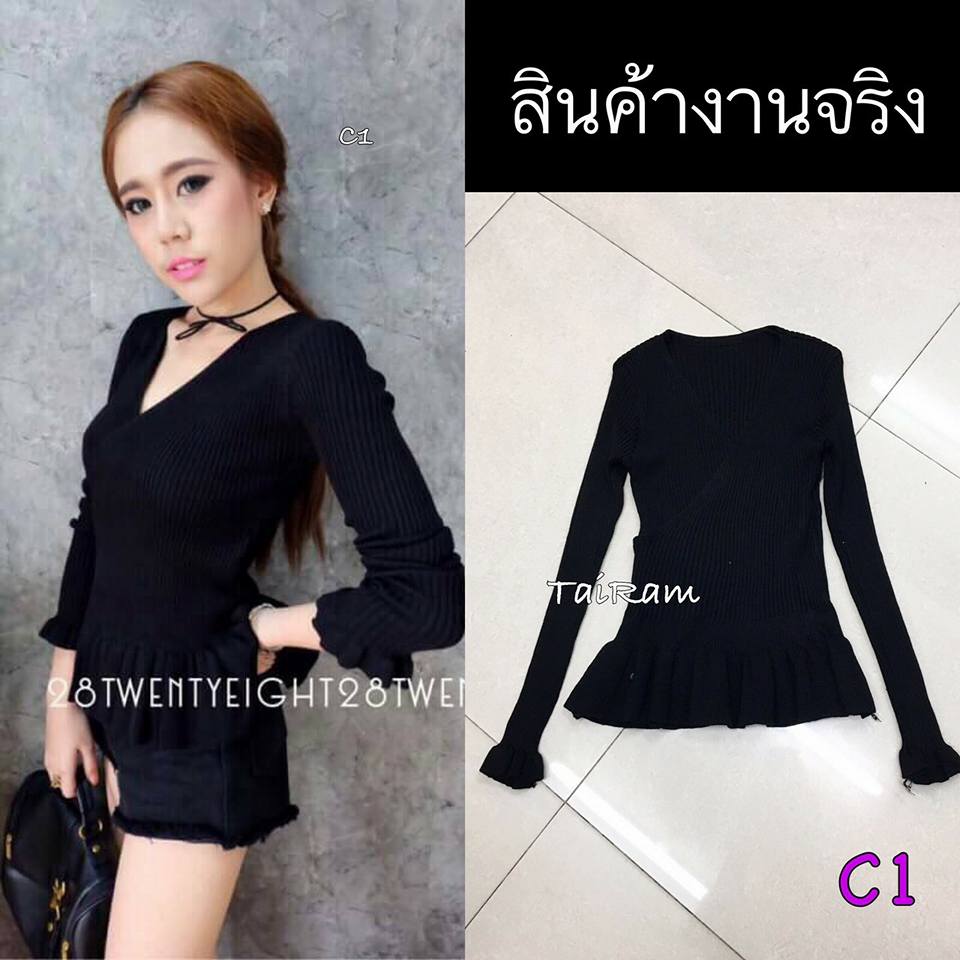 Hi fashions - เสื้อไหมพรมแขนยาว ทรงป้าย ชายและแขนระบาย... | Facebook