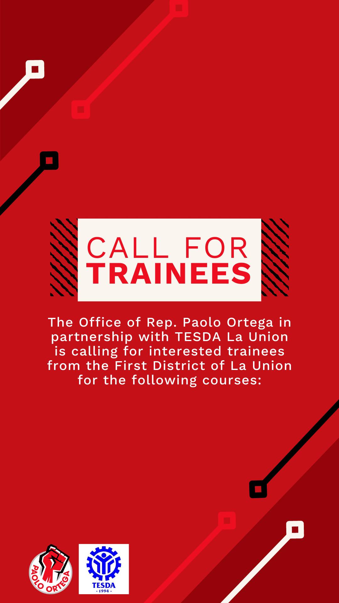 Call for Trainees In partnership... - Paolo Ortega -Paower
