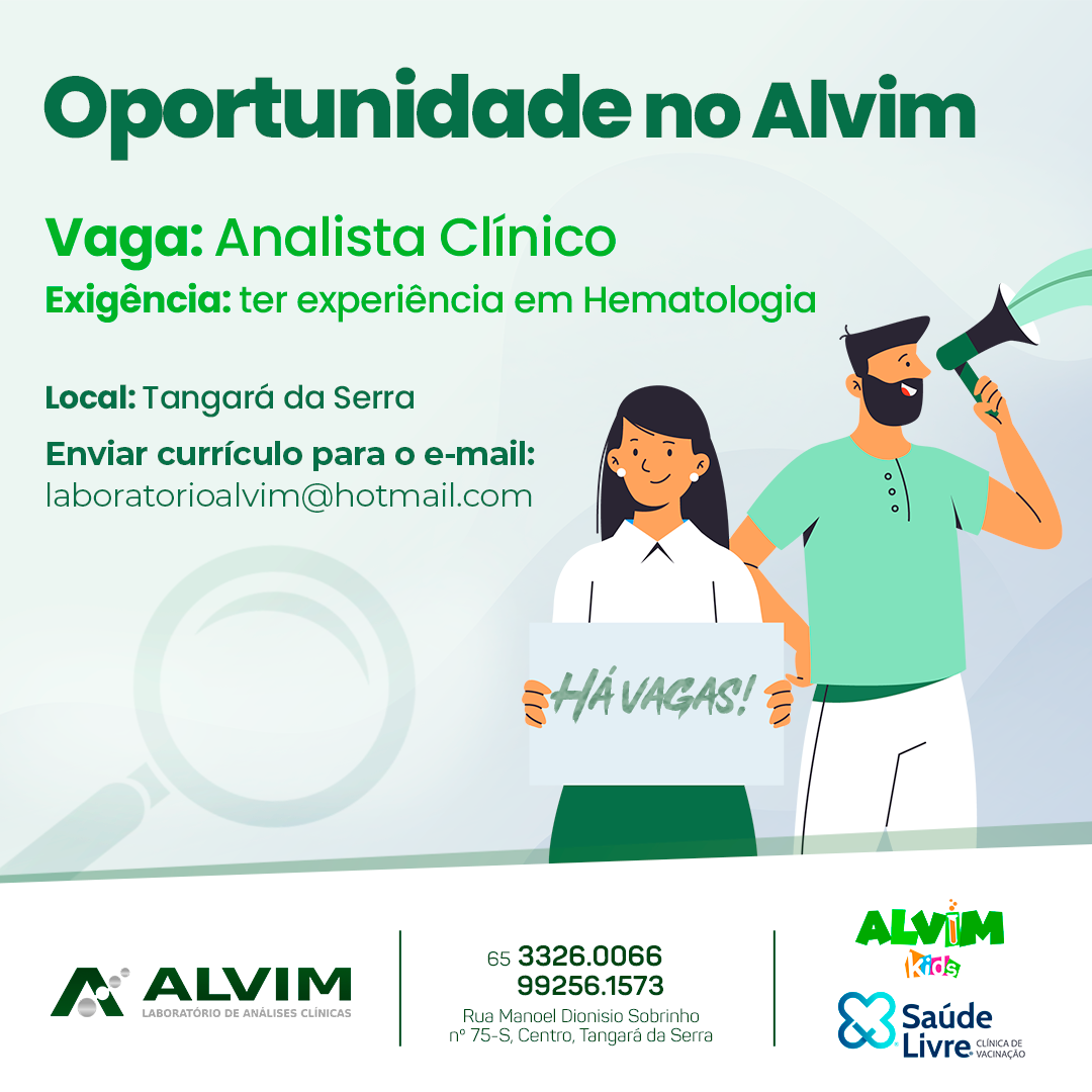 Oportunidade de emprego para... - Alvim Laboratorio | Facebook