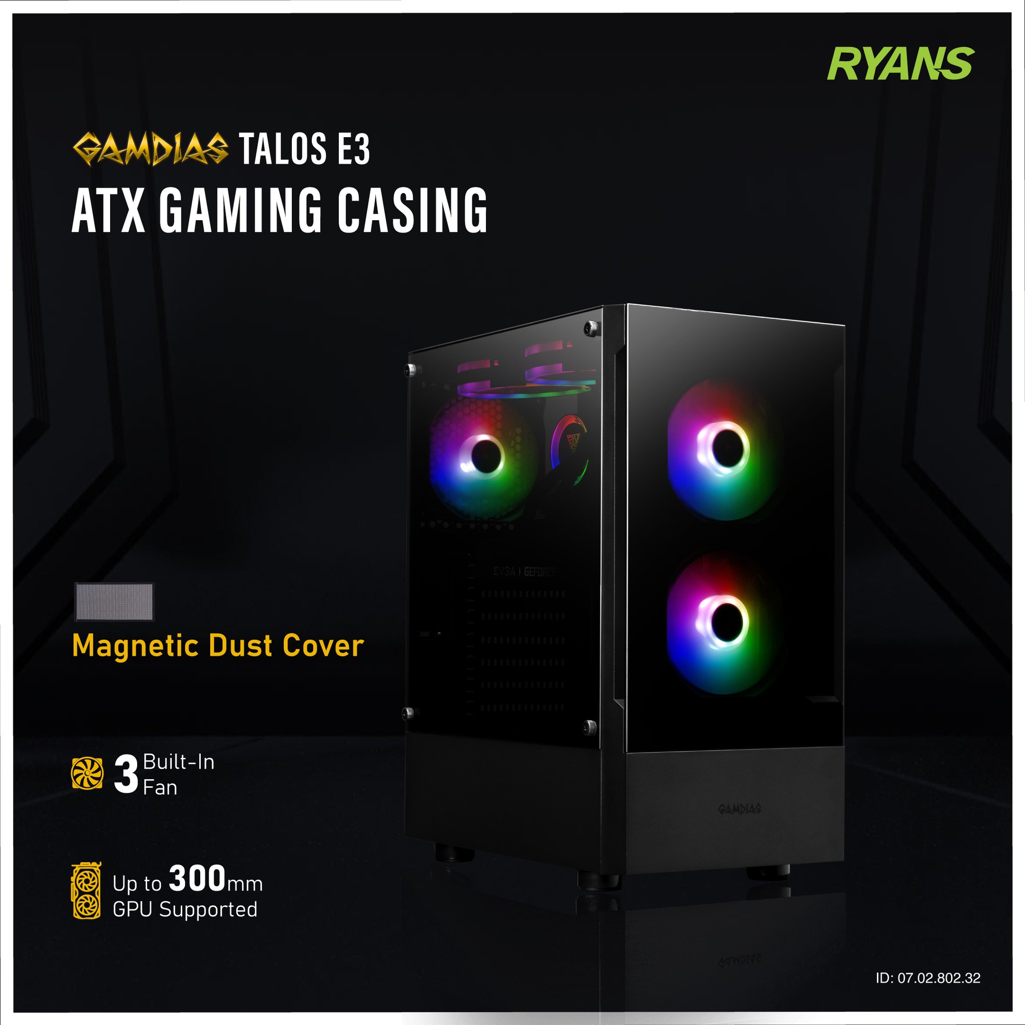 Ryans Computers Ltd. - Gamdias Talos E3 Mid Tower Gaming Desktop Casing ...