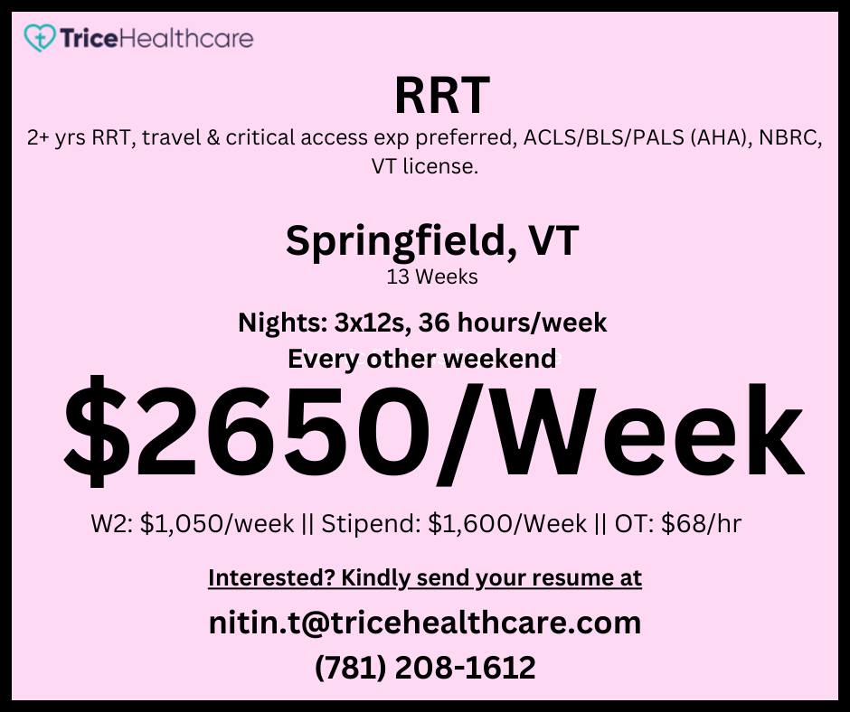 Travel Respiratory Therapist Jobs (RRT) | Facebook