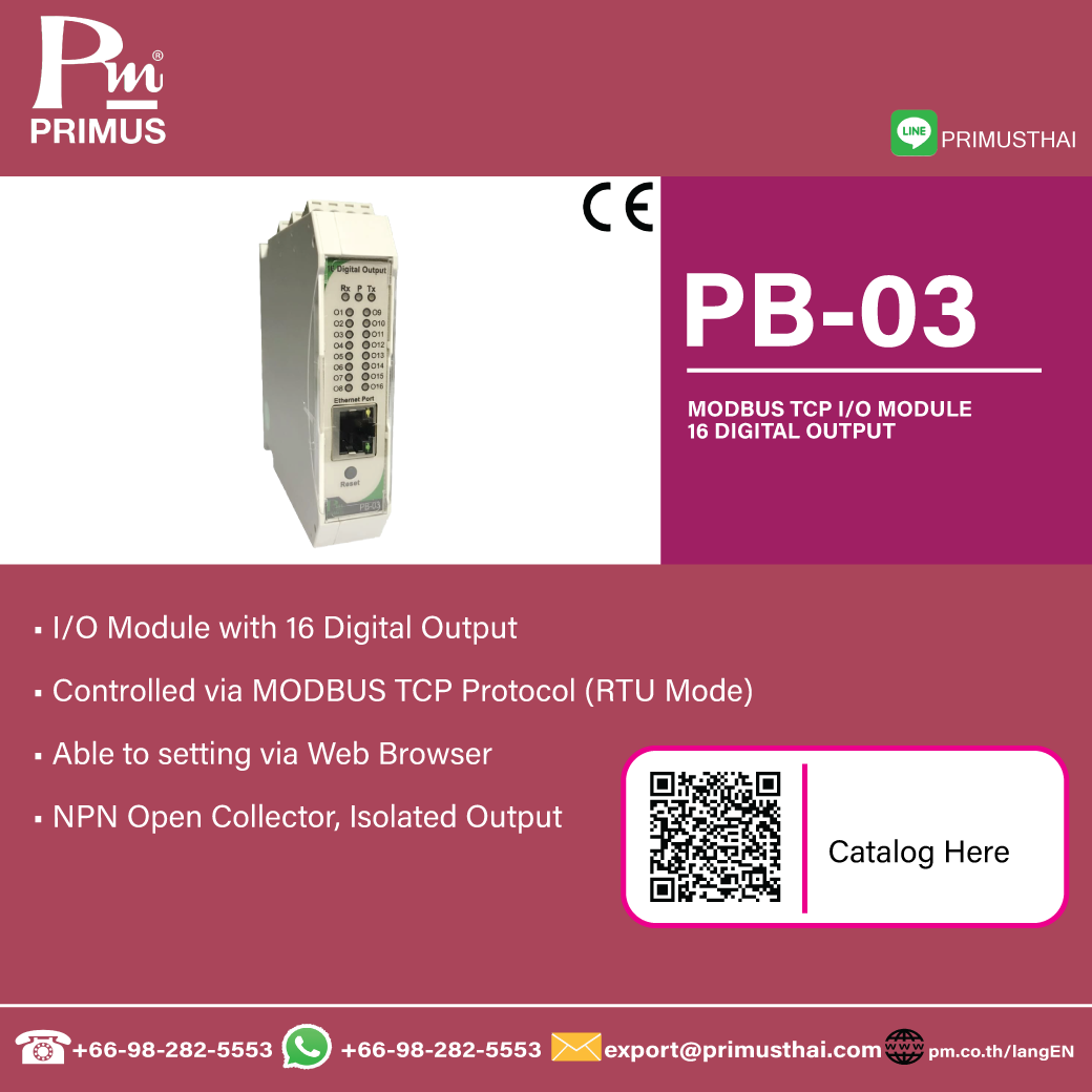 Primus - MODBUS TCP I/O MODULE 16 DIGITAL OUTPUT 