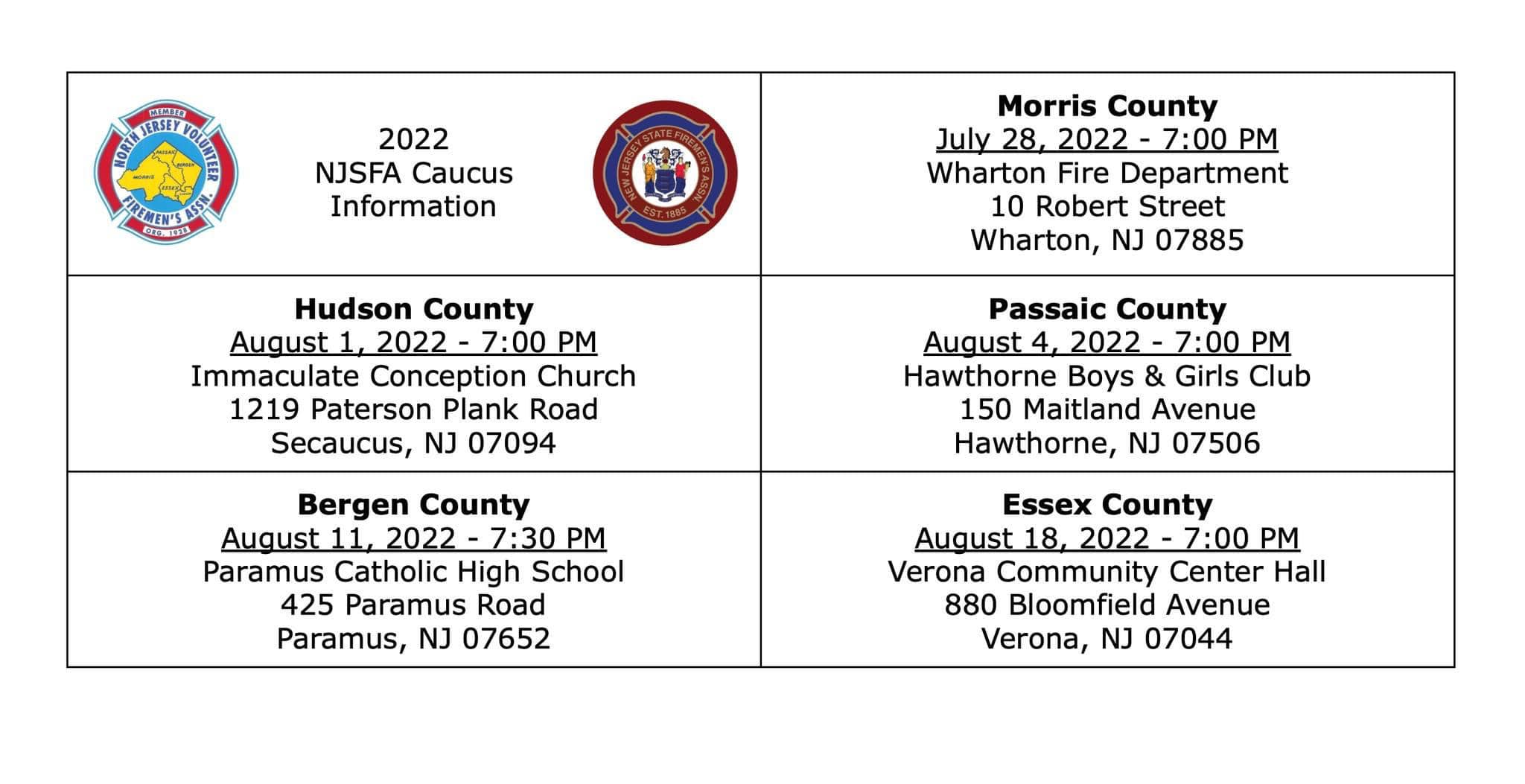 Bloomingdale Fire Department - Attention all NJSFA Delegates ...
