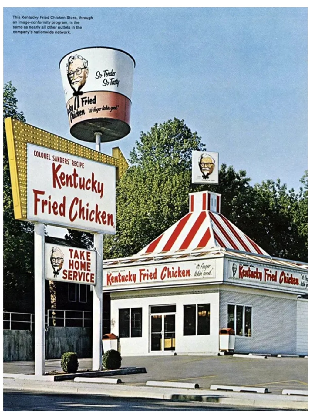 Did the Kentucky Fried Chicken sign in Stamford Green Plaza rotate?