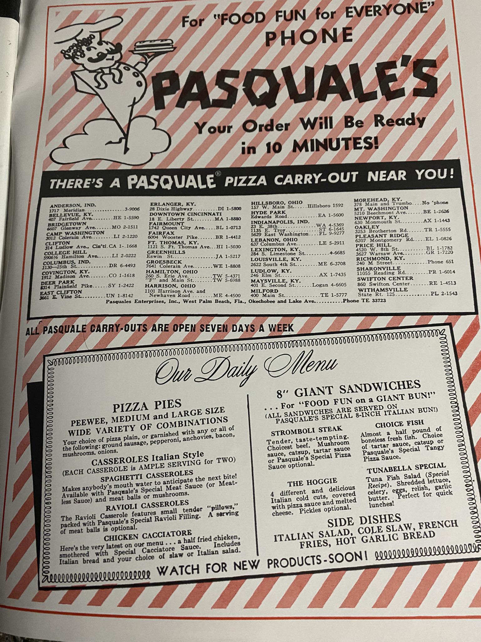 Cincinnati Nostalgia | Miss the old Pasquale’s pizza and Subs | Facebook