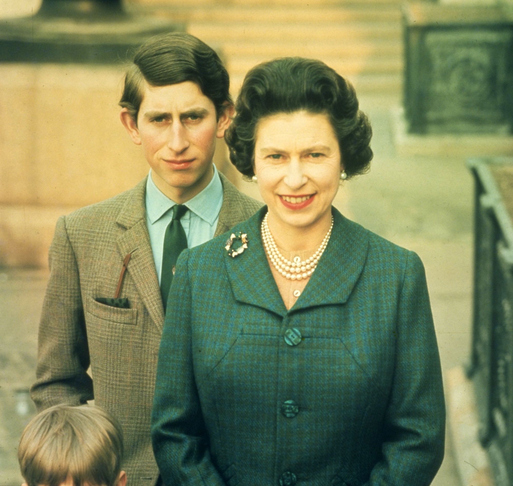 Queen Elizabeth II and Prince Charles in 1949
