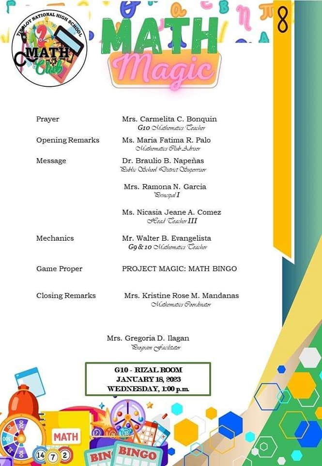 “Life is a Math equation. In... - DepEd Tayo Tingloy NHS