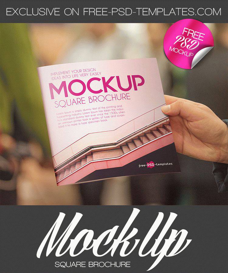 2 Free Square Brochure Mock-ups in... - Free PSD Templates