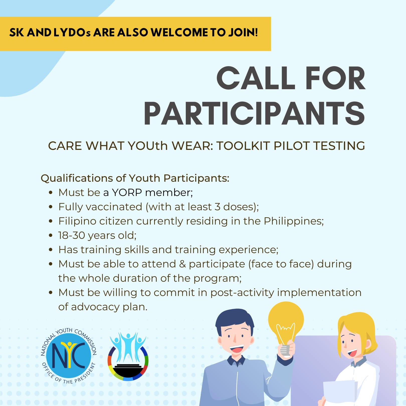 National - 📢 [UPDATED: SK AND LYDOs ARE WELCOME TO APPLY!] CALL FOR ...