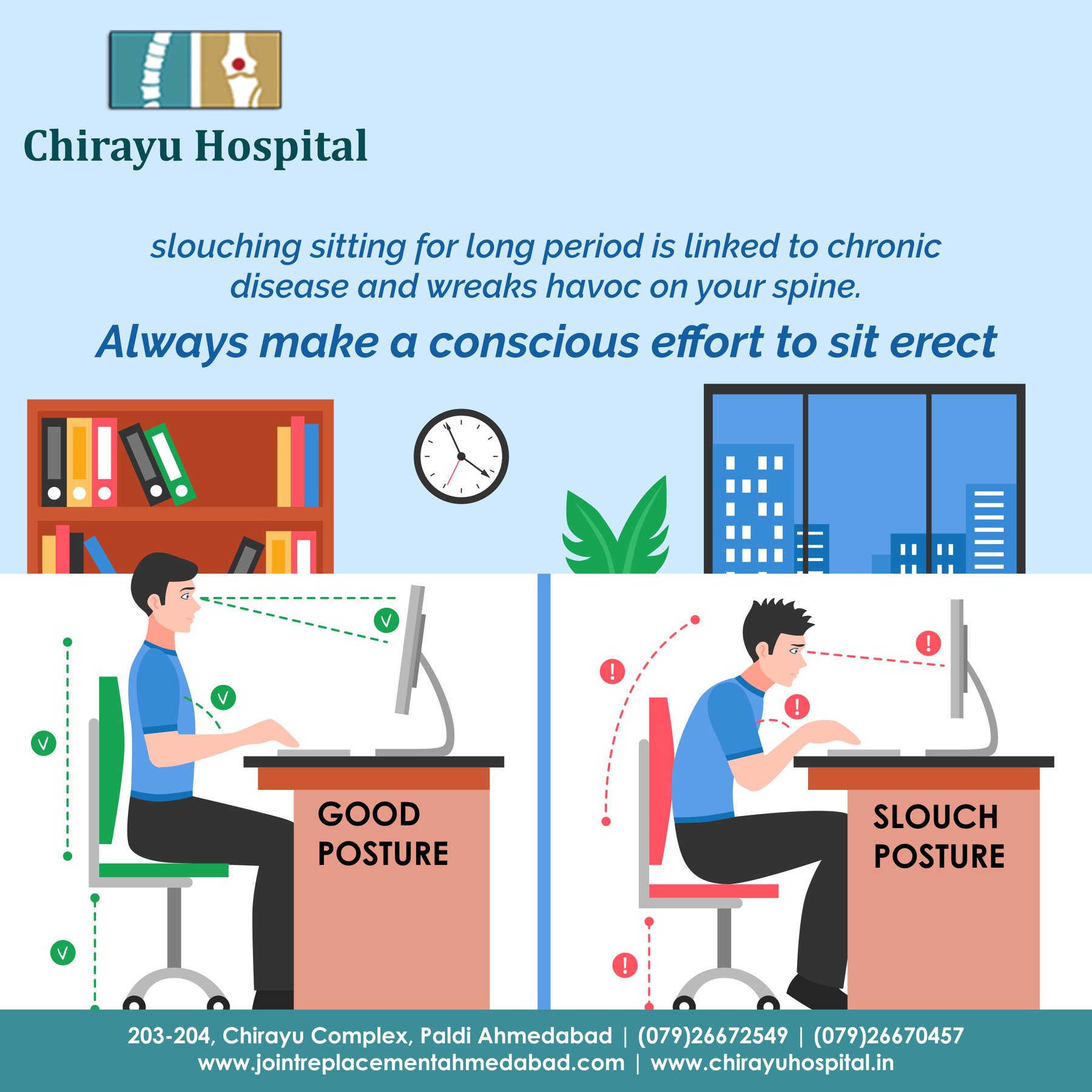 Chirayu Hospital - Bad posture can wreak havoc on your spine. Learn ...