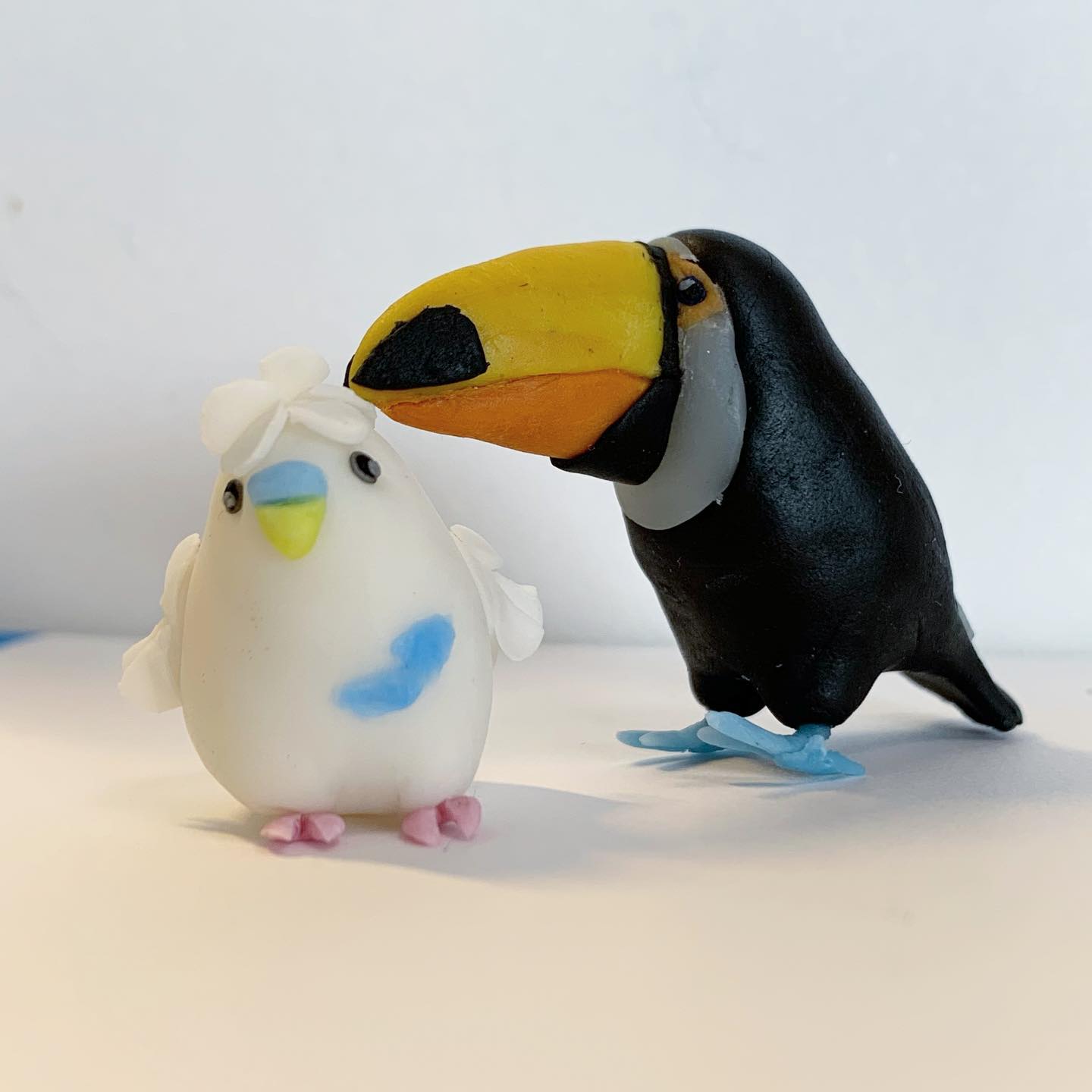 Kiwanuma 子ども作品 樹脂粘土 オニオオハシと羽衣セキセイ 鳥好き 可愛い Facebook