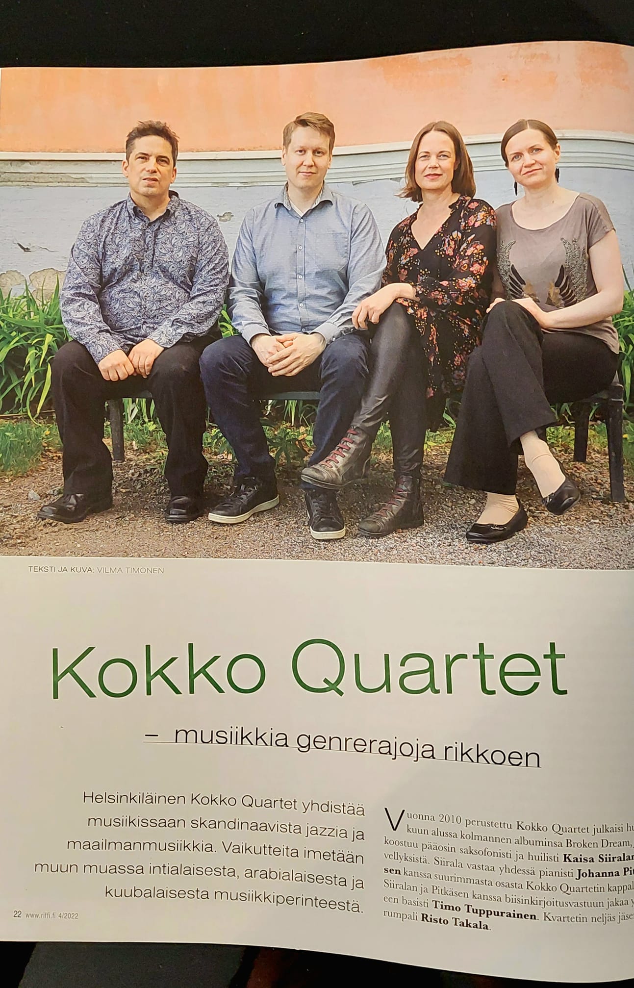 Kokko Quartet - Riffi-lehden tuoreimmasta numerosta (4/2022) löytyy ...