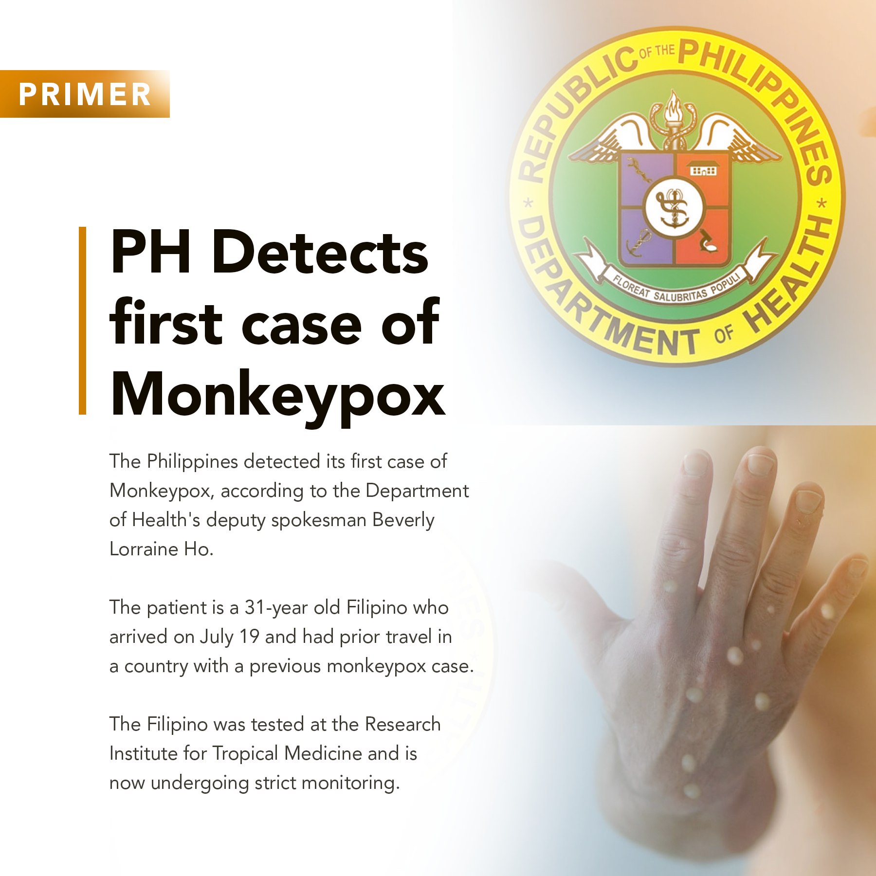 PRIMER - PH Detects first case of Monkeypox The... | Facebook