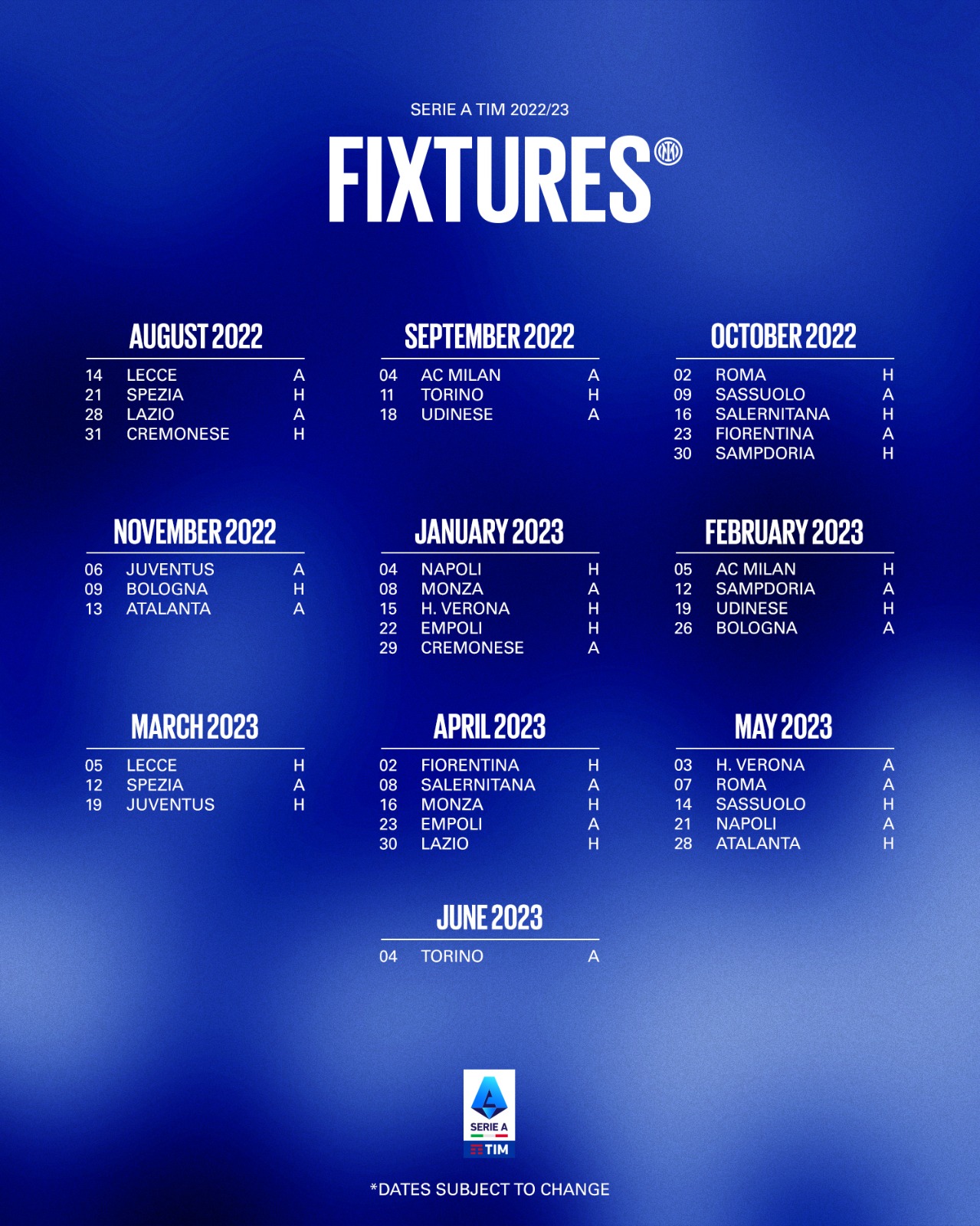 Inter - Here's our full fixture list! ⚫🔵🗓️