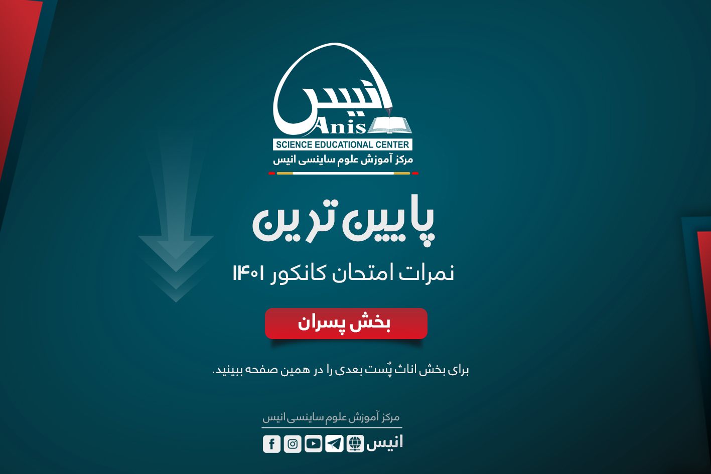 پایین ترین نمرات امتحان... - مرکز آموزش علوم ساینسی انیس | Facebook