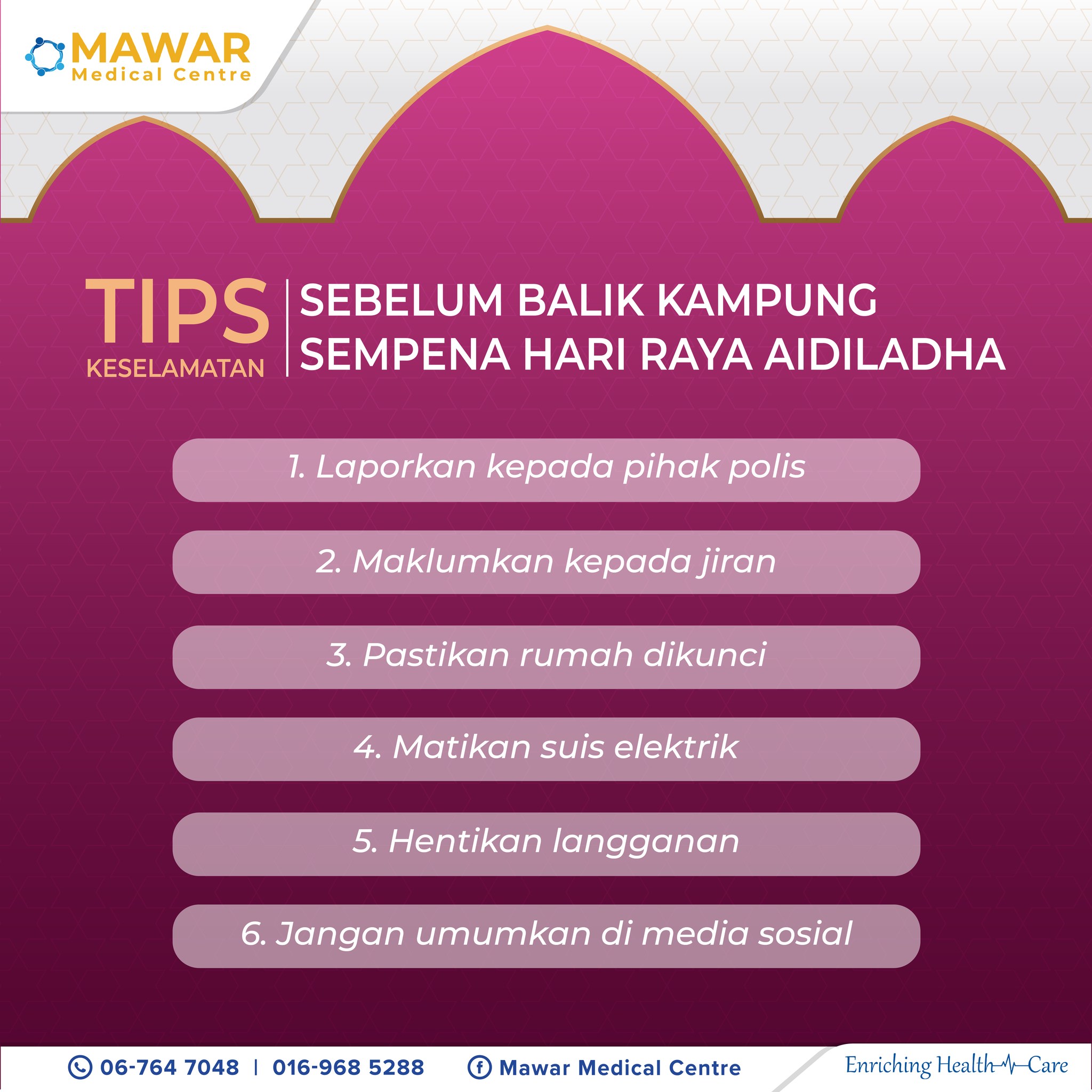 Mawar - Tips keselamatan sebelum balik kampung sempena Hari Raya ...