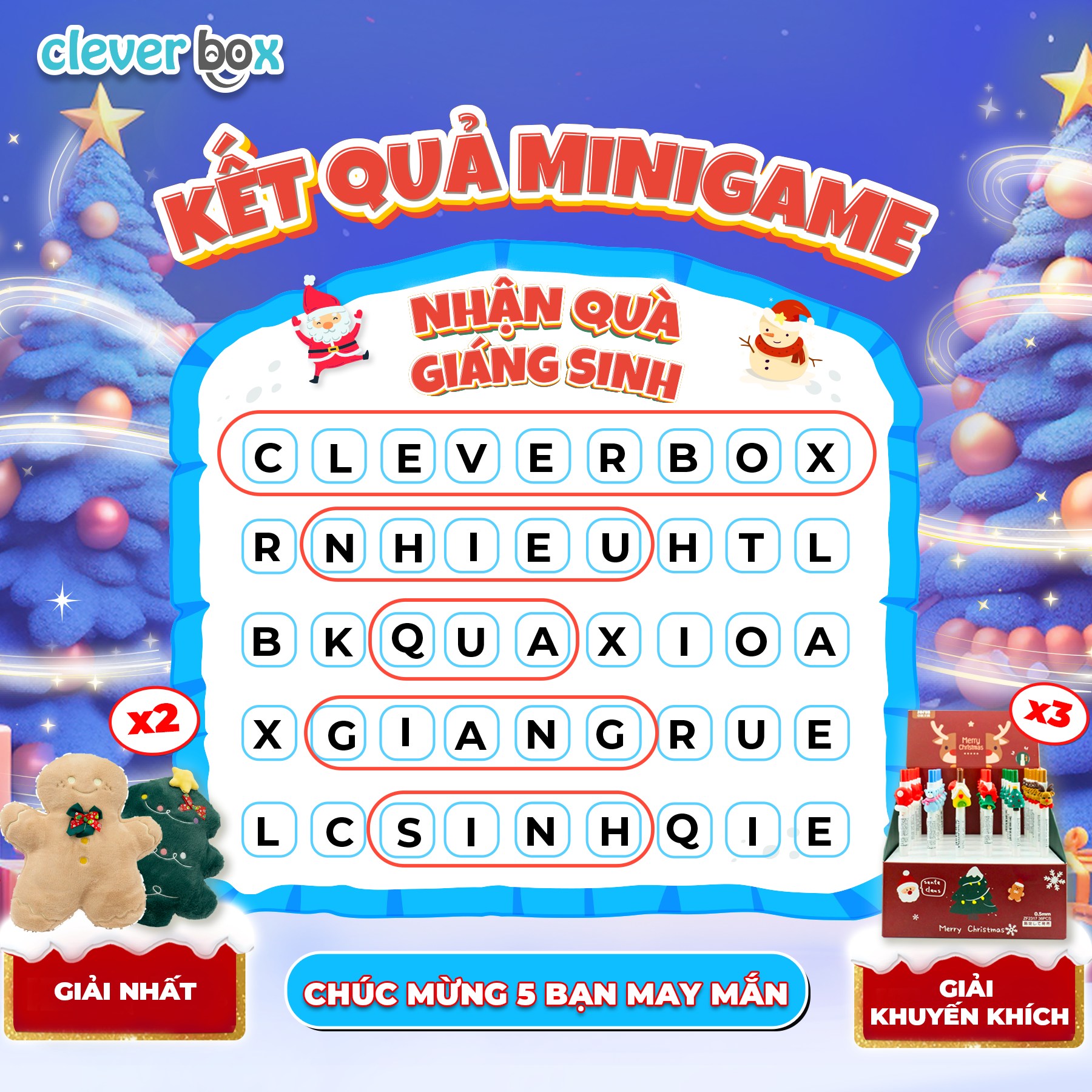 Cleverbox - 🎉 Kết Quả MiniGame | Nhận Ngay Quà Giáng Sinh...