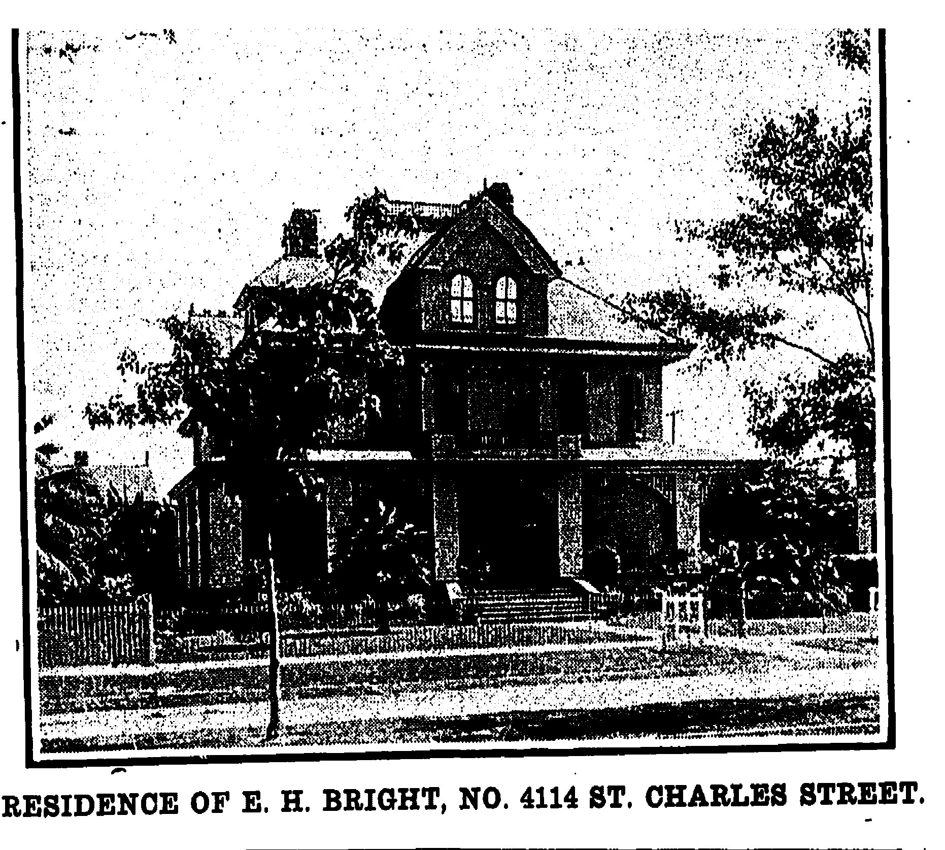 Residence of E. H. Bright 4114 St. Charles Avenue Daily Picayune 