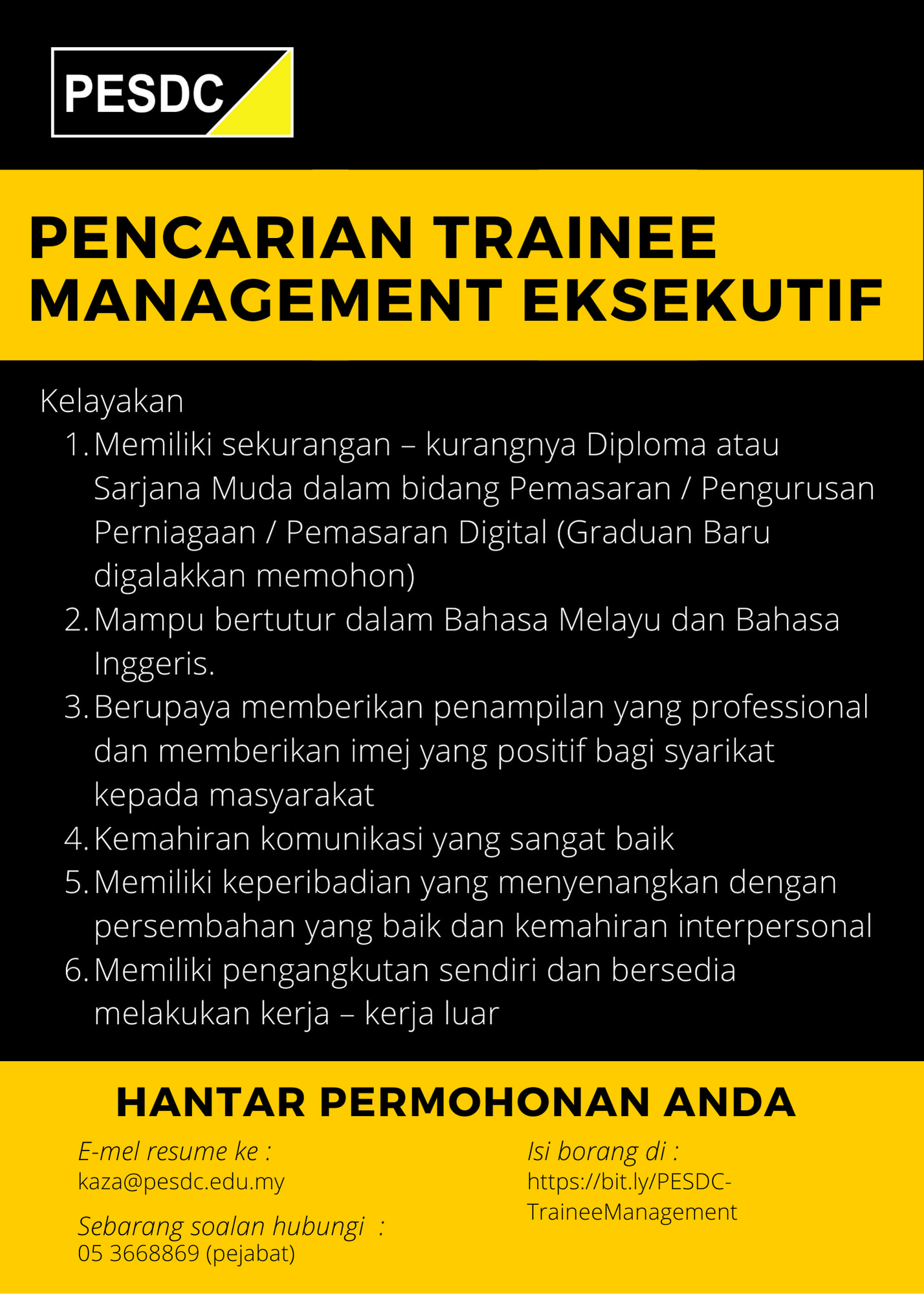 Perhatia... - Perak Entrepreneur and Skills Development Centre
