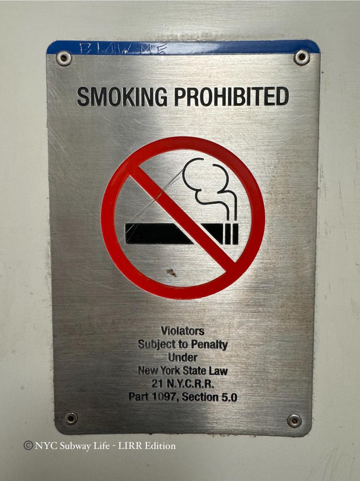 Know The Rules: Smoking on LIRR Trains is Prohibited. Fine: $50 and up to  30 days in jail. For educational purposes! #KnowTheMTARules #LIRR  #LongIslandRailRoad #LIRRJamaica #MTALIRR #LongIsland #NYC #PennStation  #GrandCentral #MTA