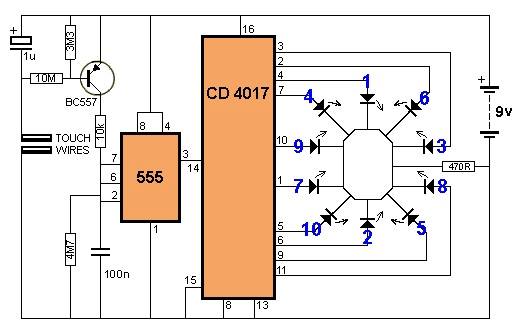 Servitronics - RULETA CON 555 Y 4017. Material requerido: - 1 Circuito ...