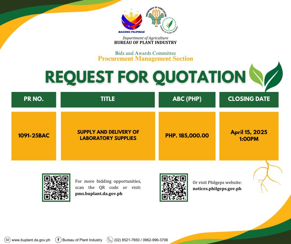Procurement Management Section - Bureau of Plant Industry - Please be ...