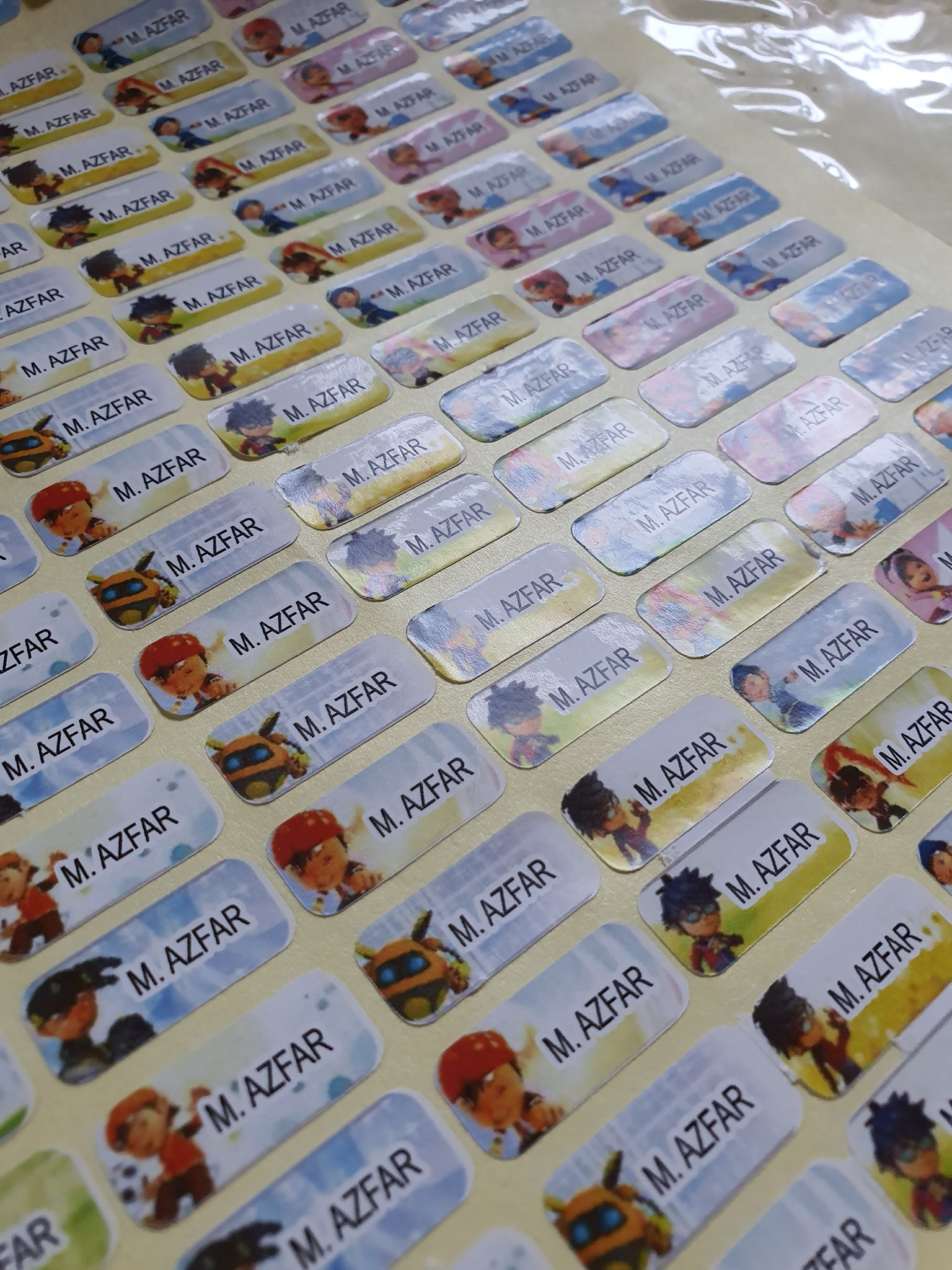COMBO 1.sticker nama dan kelas... - FS Sticker Temerloh