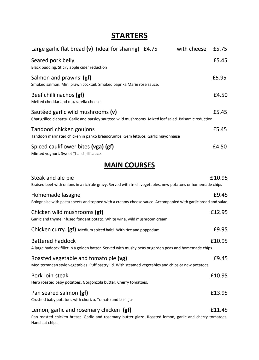 New menu menu now available plus chefs... - The Station Hotel | Facebook