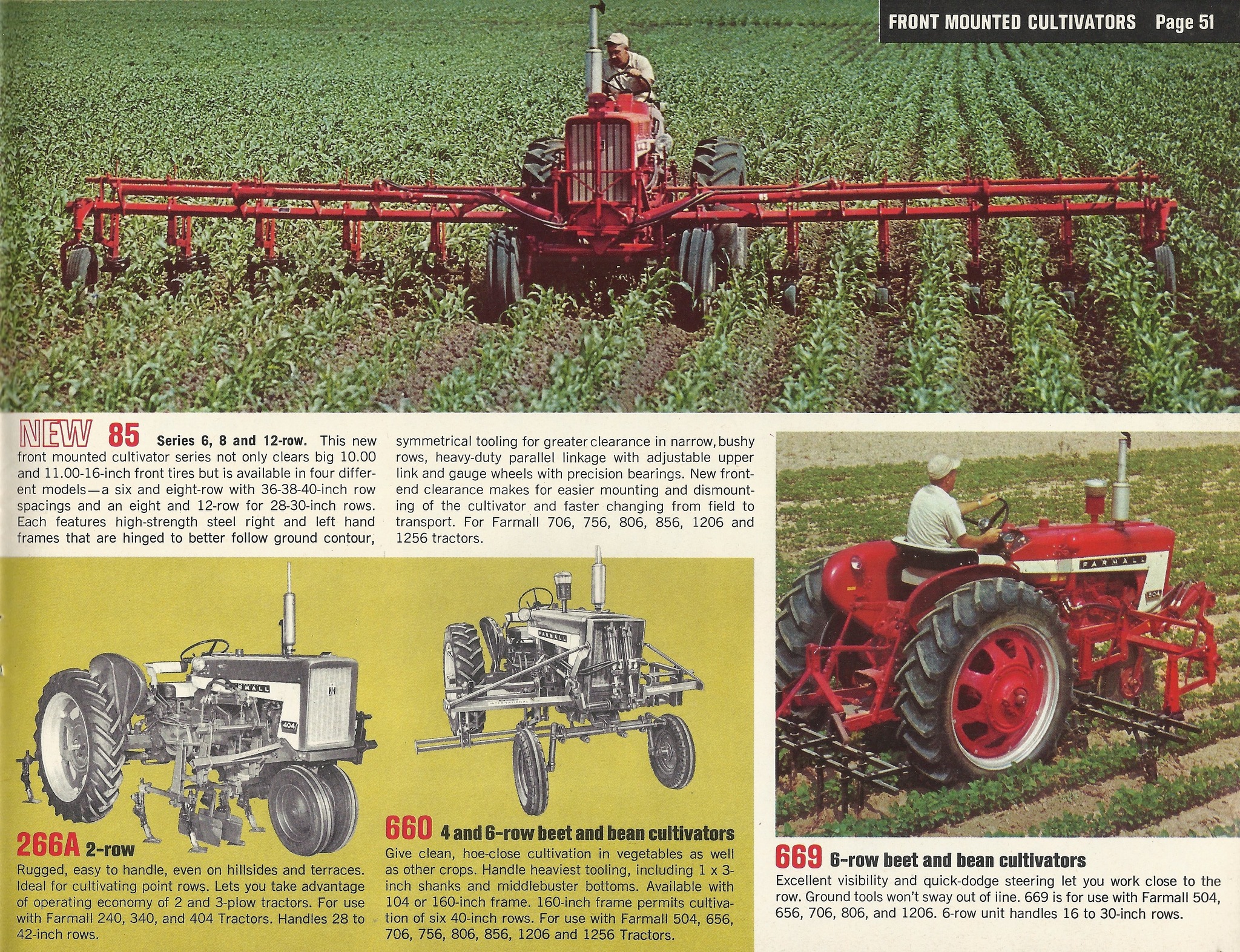 Front Mounted Cultivators for the Spring of 68 from IH