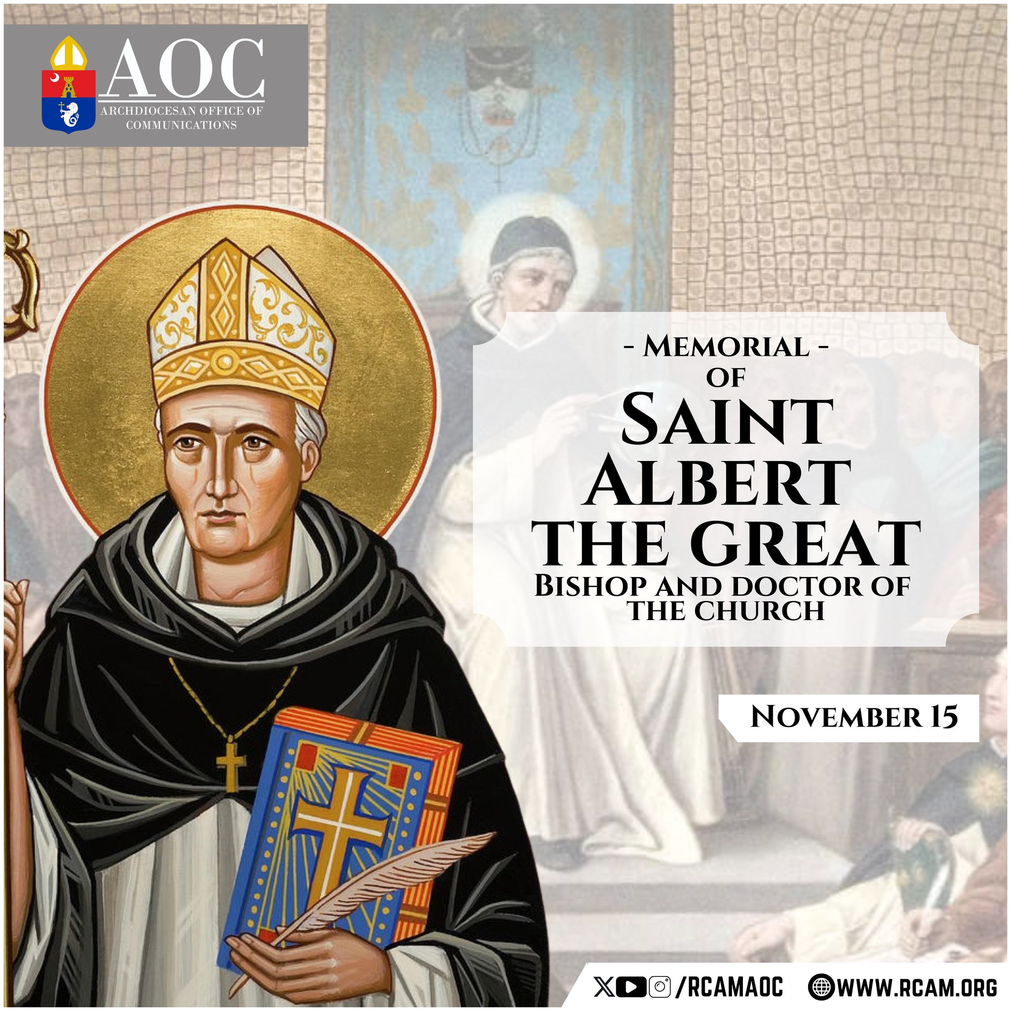NOVEMBER 15 || MEMORIAL OF SAINT ALBERT THE GREAT St. Albert the Great ...