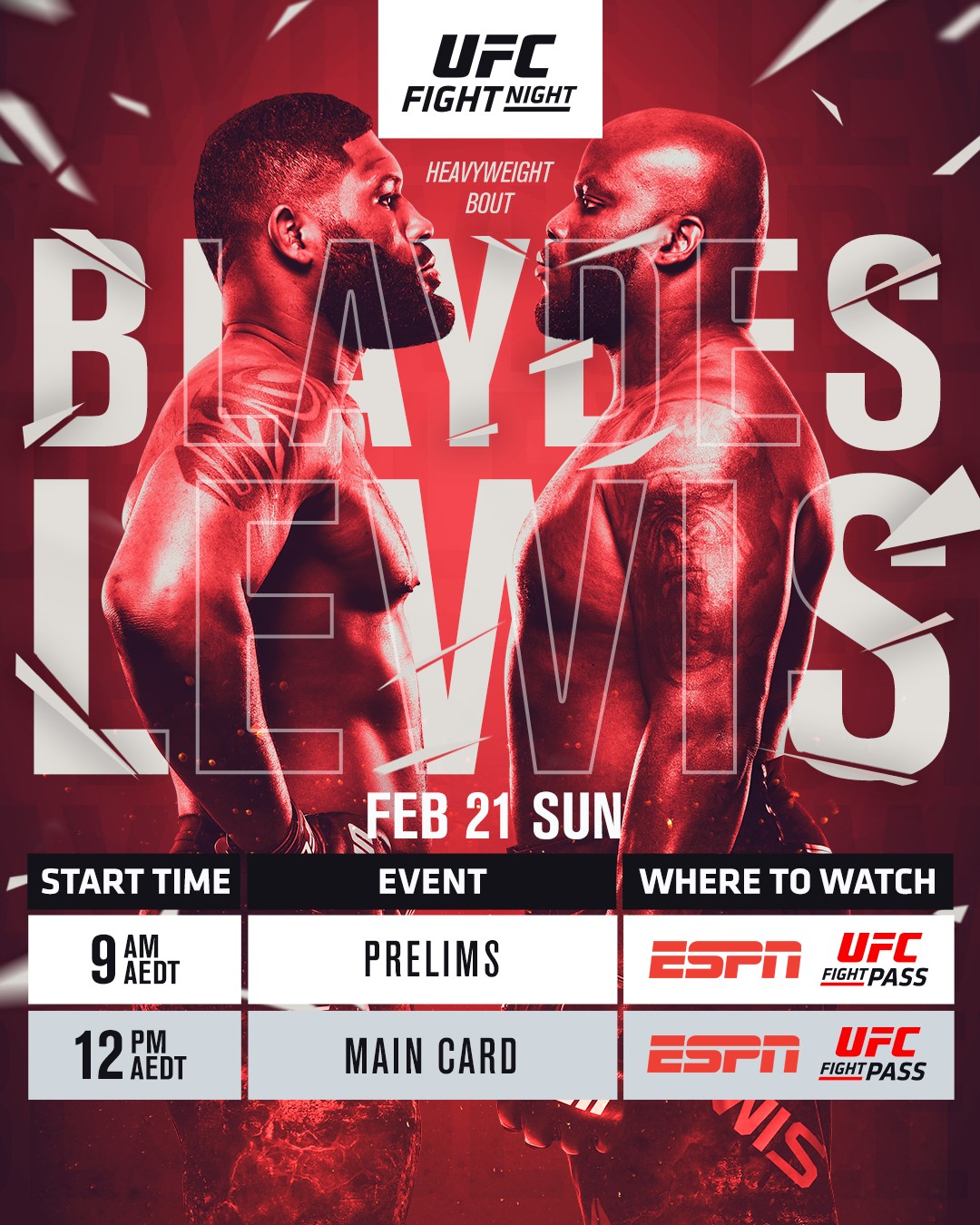 UFC - 🚨 One BIG Sunday INCOMING 🚨 Your tune in times for...