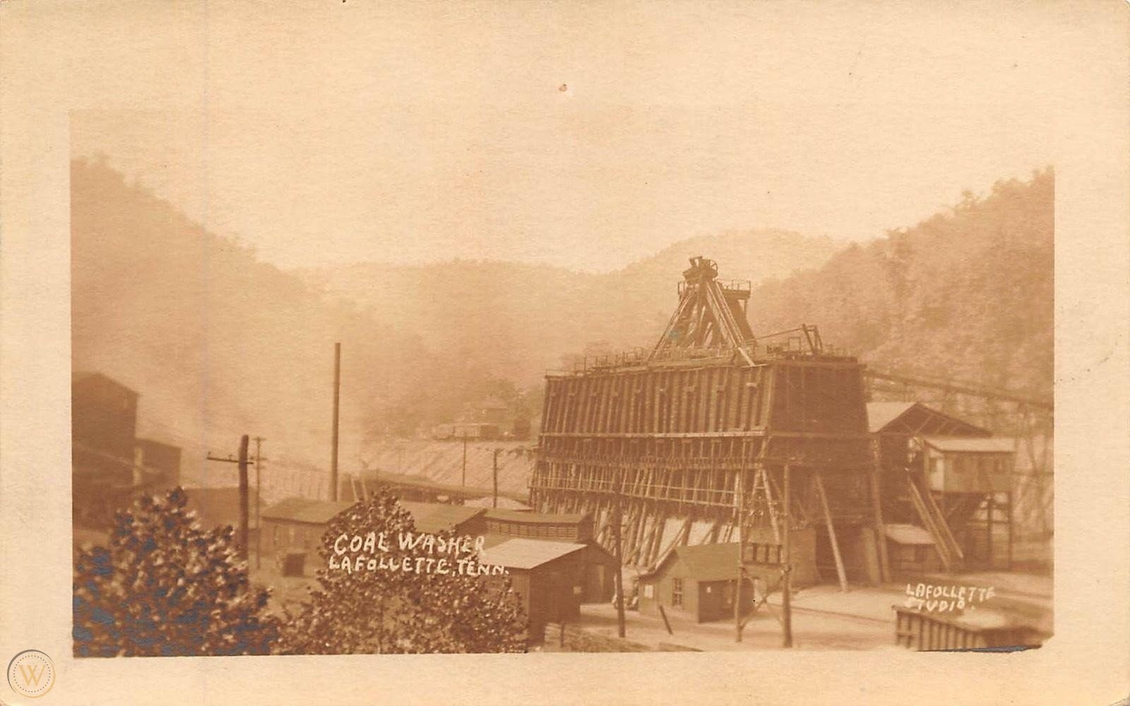 TN 1900'S RARE PHOTO COAL WASHER AT LA FOLLETTE TENNESSEE