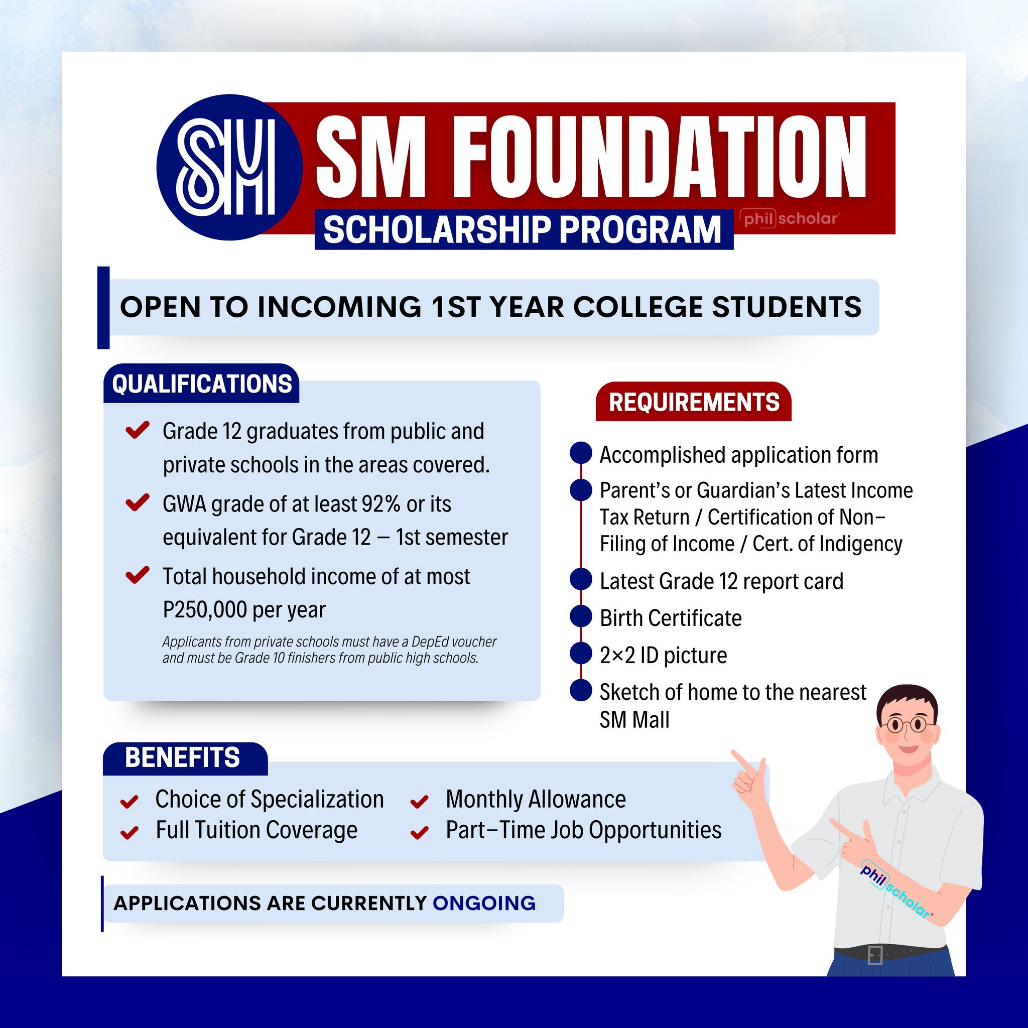 Philippine Scholar - SM Foundation Scholarship📝 📌Applications are still ...