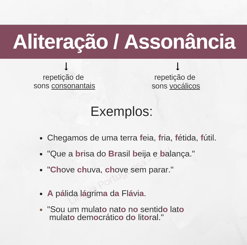 Aliteração e Assonância Apostilas... - Língua Portuguesa | Facebook