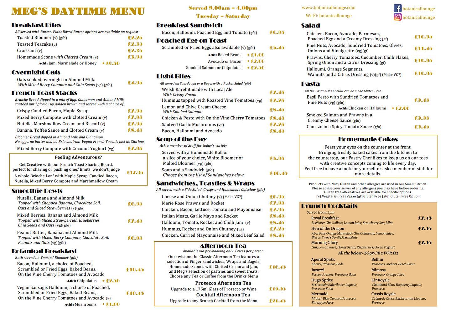 It’s here, our new Menu 🥳 Plenty more... - Botanical Lounge