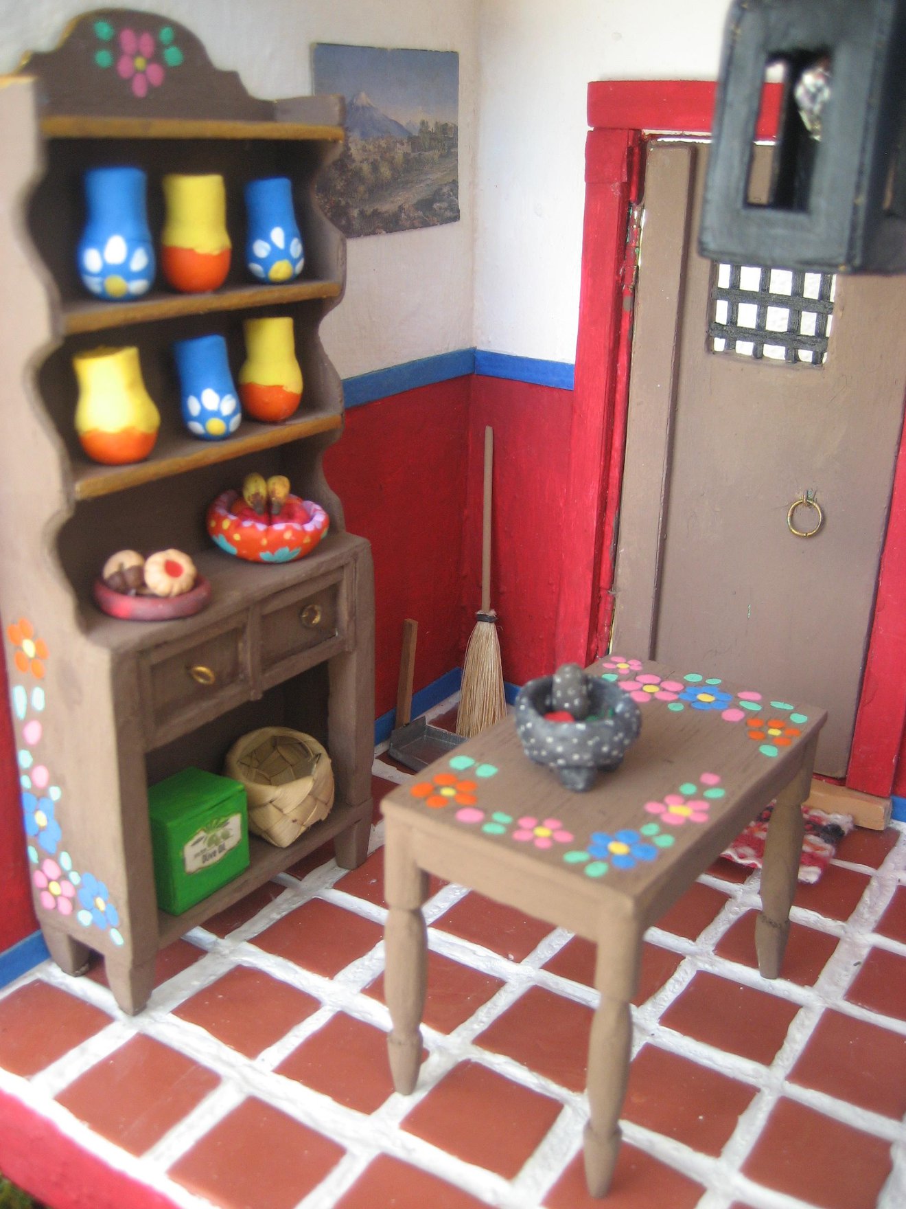 Tino In Legno Con Coperchio In Stile Western, Miniatura 1:12 Per Casa Delle Bambole, Fatto A Mano In Messico