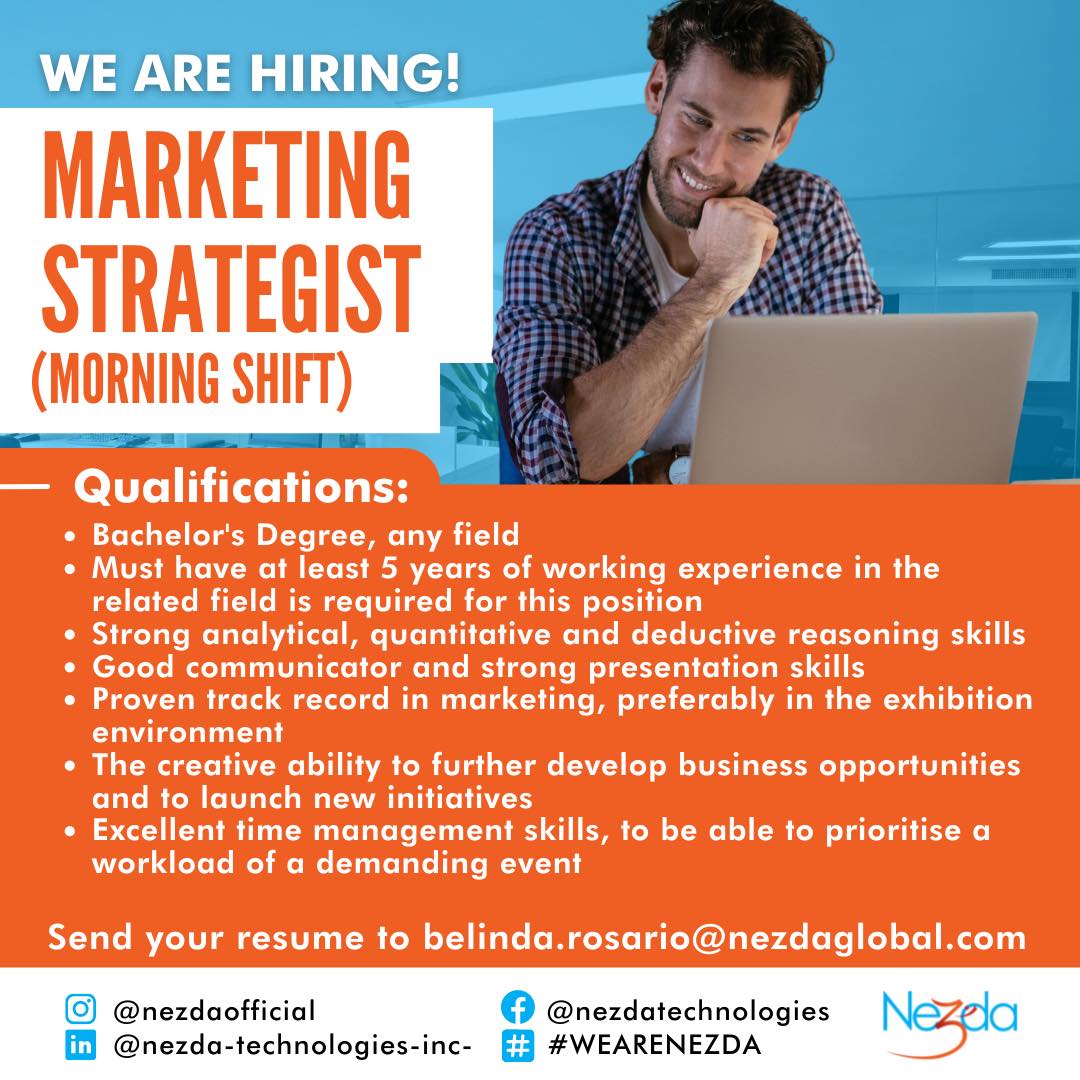 Nezda Global - We are looking for a Marketing Strategist (Morning Shift ...
