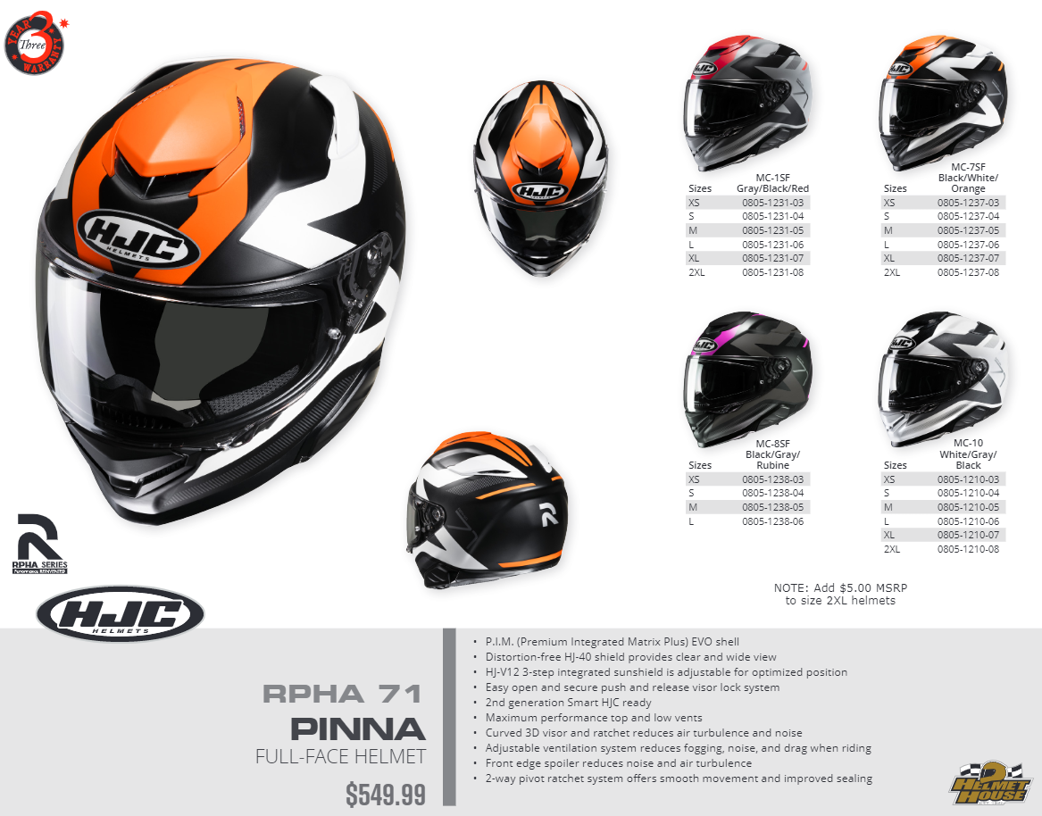HJC RPHA Series Helmets
