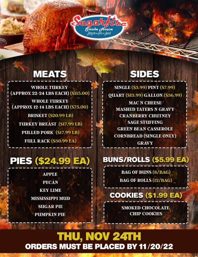 🦃 Preorder Menu in Comments 🦃 - Sugarfire Dardenne