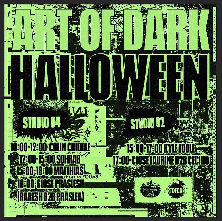 ART OF DARK - Set times & room splits for this coming Sunday at @studio ...