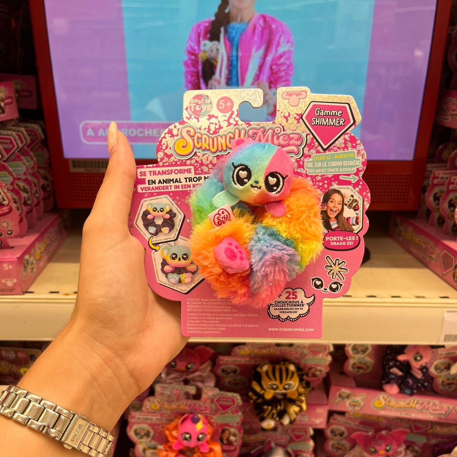 ScrunchMiez Élastiques à Cheveux En Peluche à Collectionner - Surprise 3-en-1 : Chouchou, Mini Doudou Et Décoration Suspendue - Modèle Aléatoire