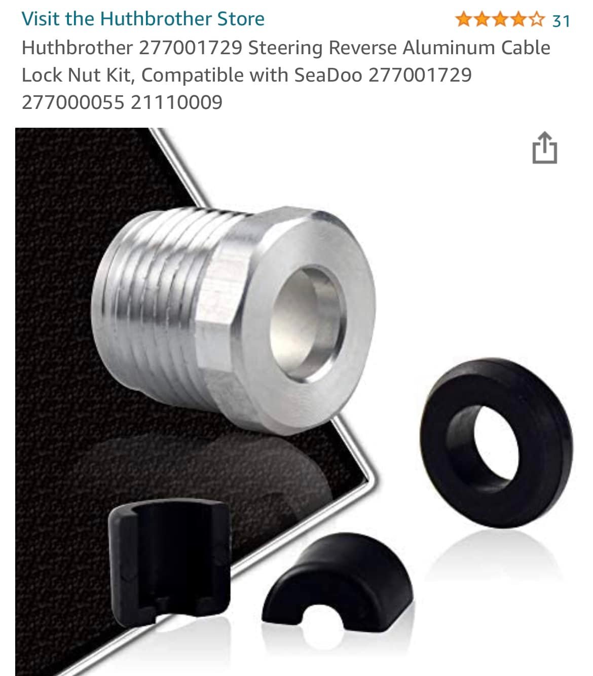 For SeaDoo Steering Reverse Aluminum Cable Lock Nut Kit 277001729 277000055 US