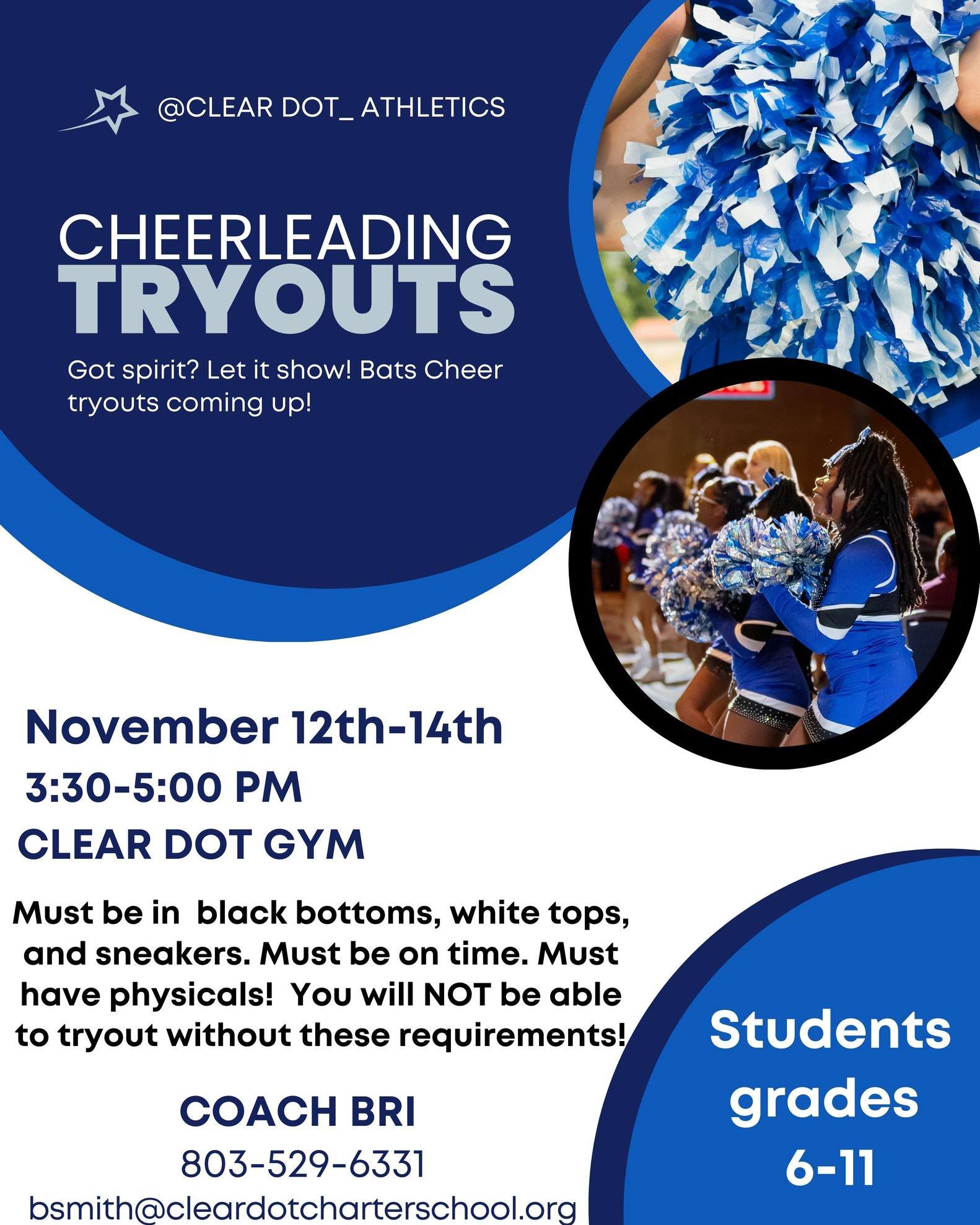 Clear - 📣 CHEER TRYOUTS 📣 Calling all future Bats cheerleaders! Got ...
