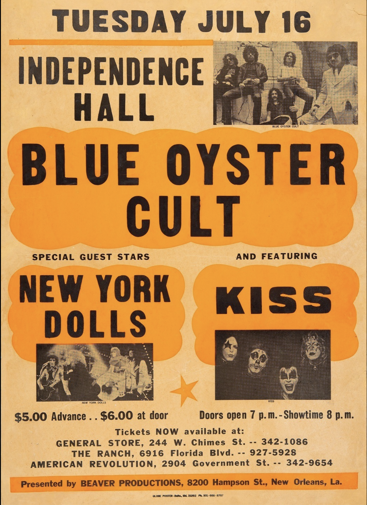 Poster Of The Day! Blue Oyster Cult, New York Dolls and KISS