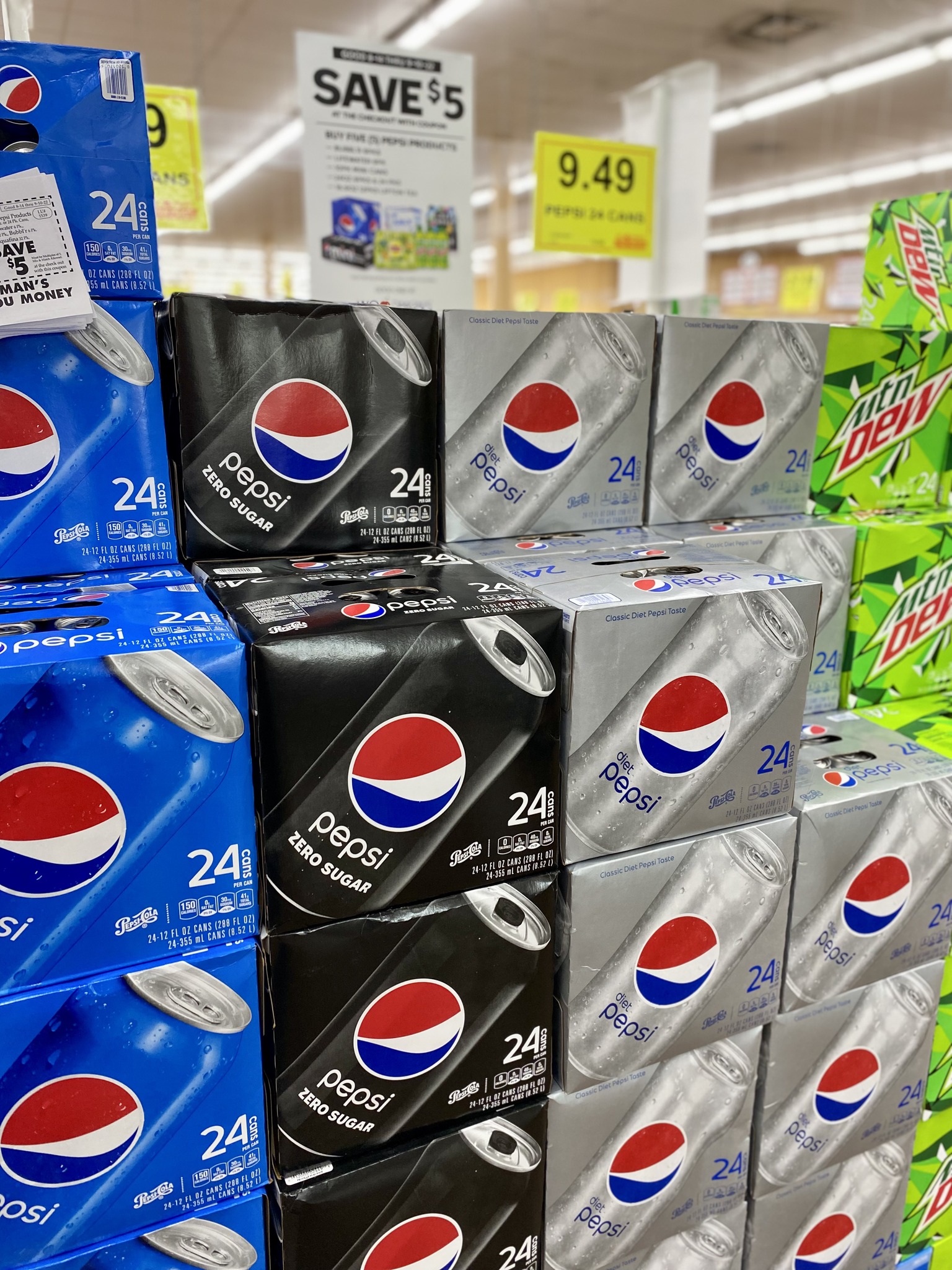 Woodman's - 24 pack Pepsi $9.49 each Save $5 at checkout with In
