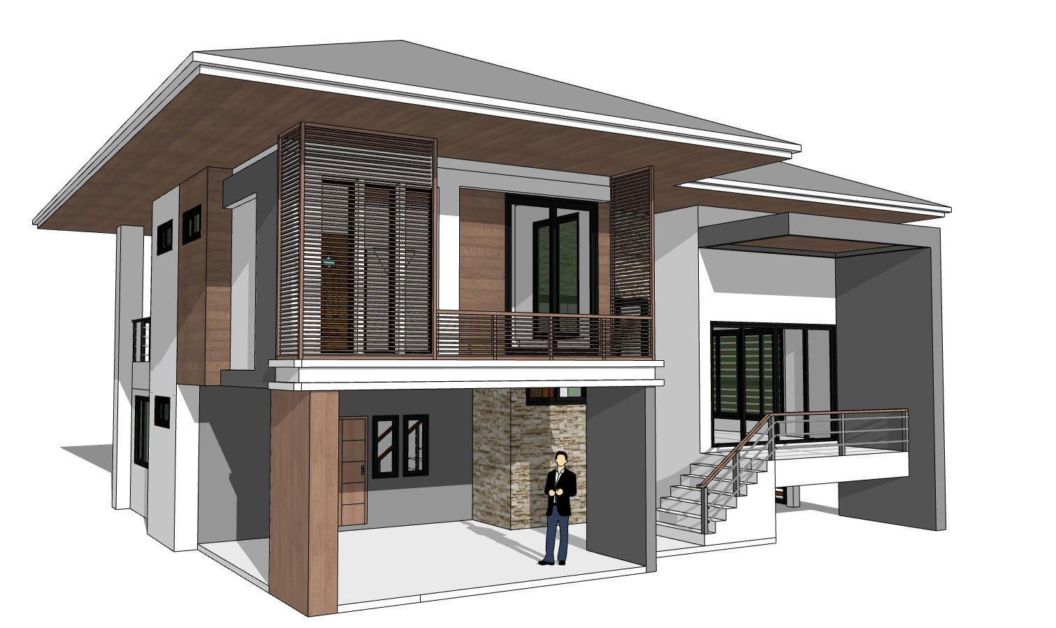 แบบบ้านโมเดิร์น Modern-บ้านป่าตาลโมเดอเรท - Home