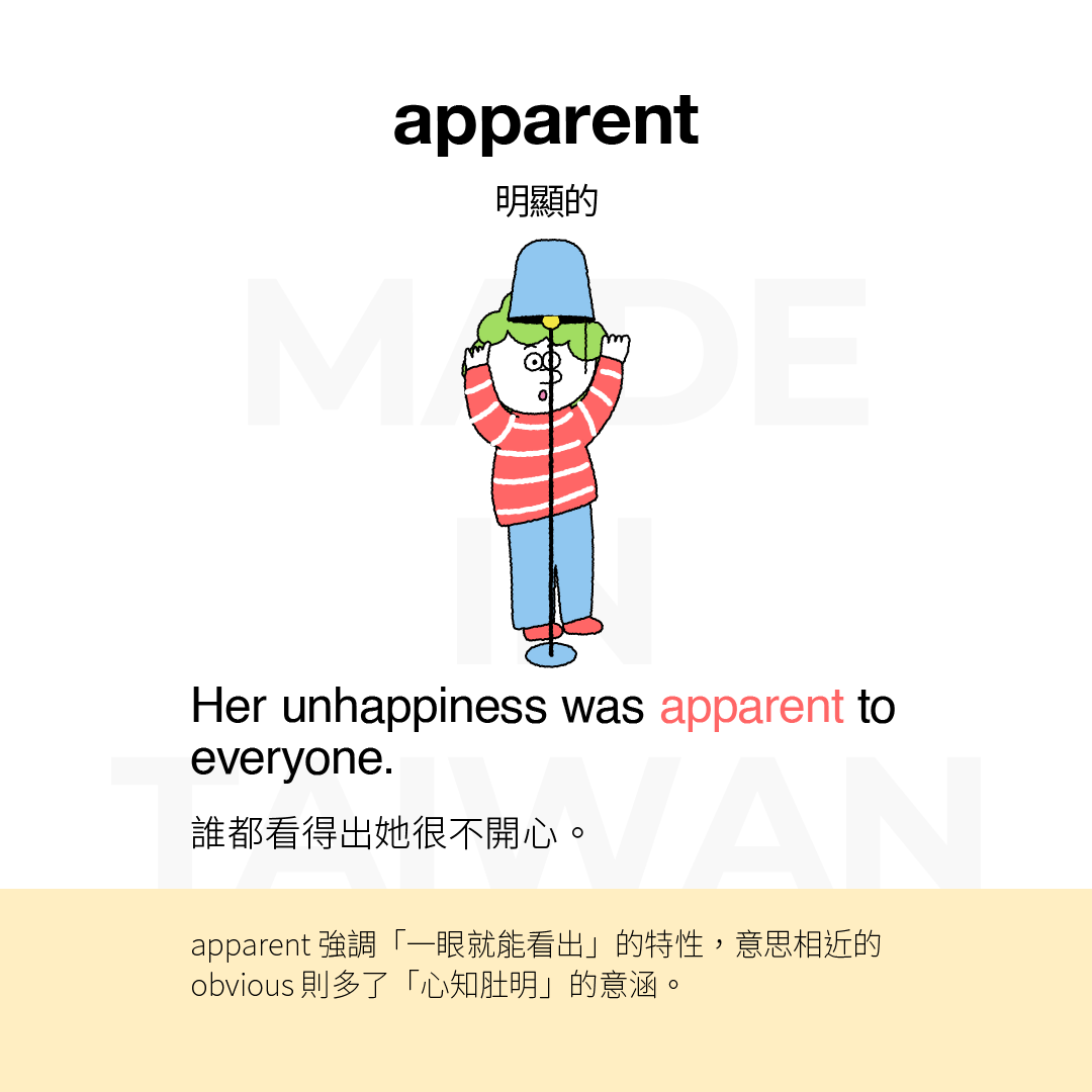 【一張圖搞懂】有多明顯 一樣都是「明顯」 apparent... - 英語島 English Island | Facebook